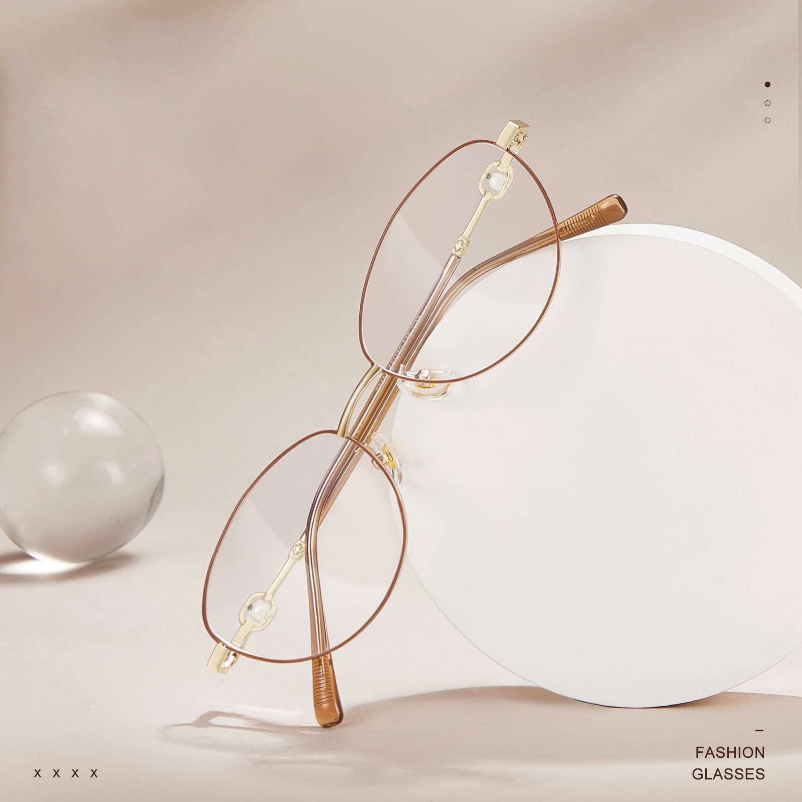 58166 Lunettes en alliage à poils de perles œil de chat