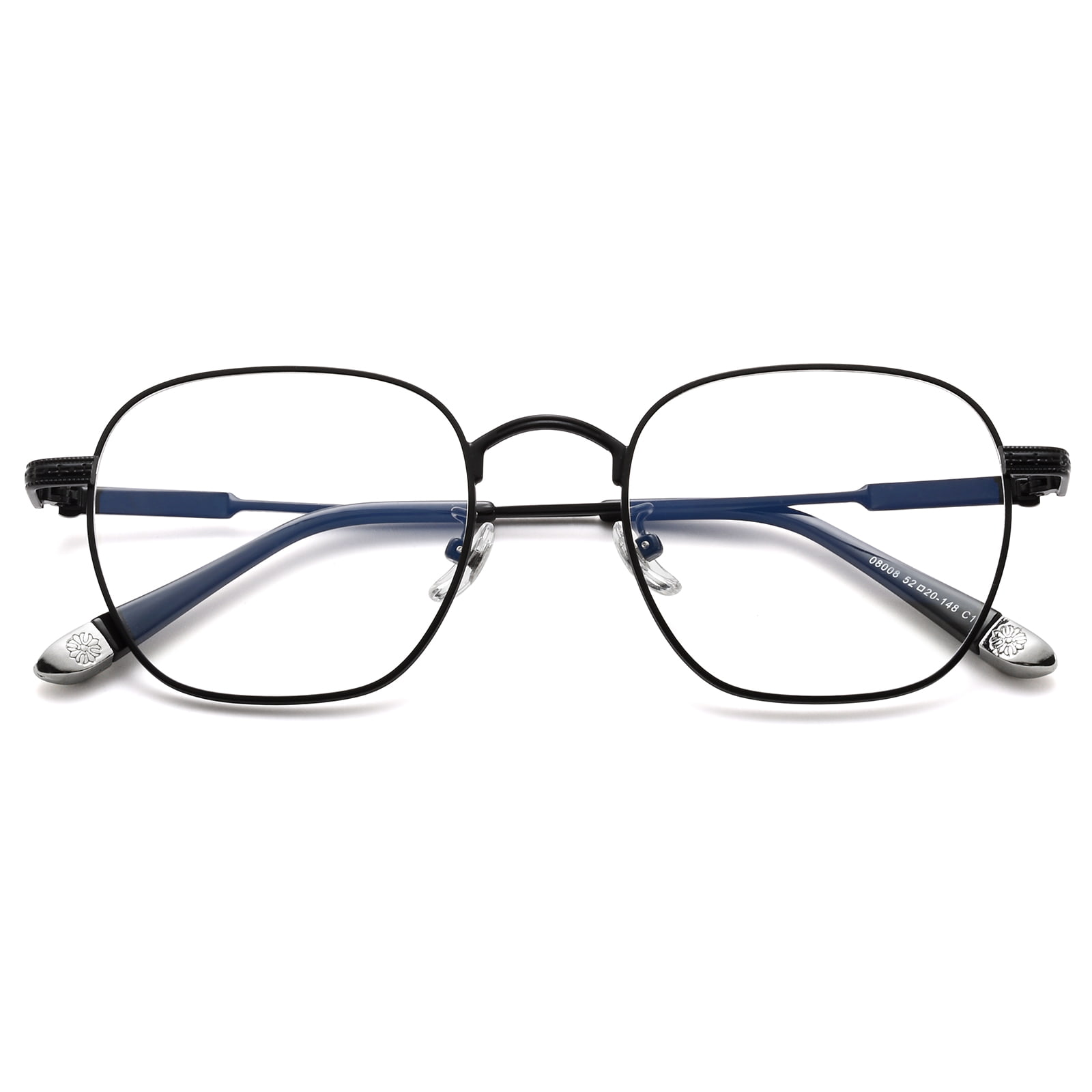 08008 Lunettes anciennes uniques en alliage brossé