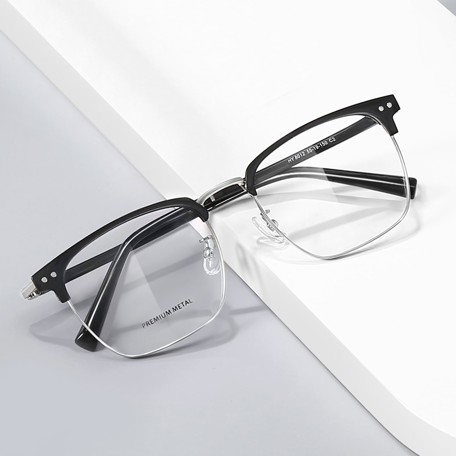 Lunettes minimalistes en alliage à pression nasale 8012