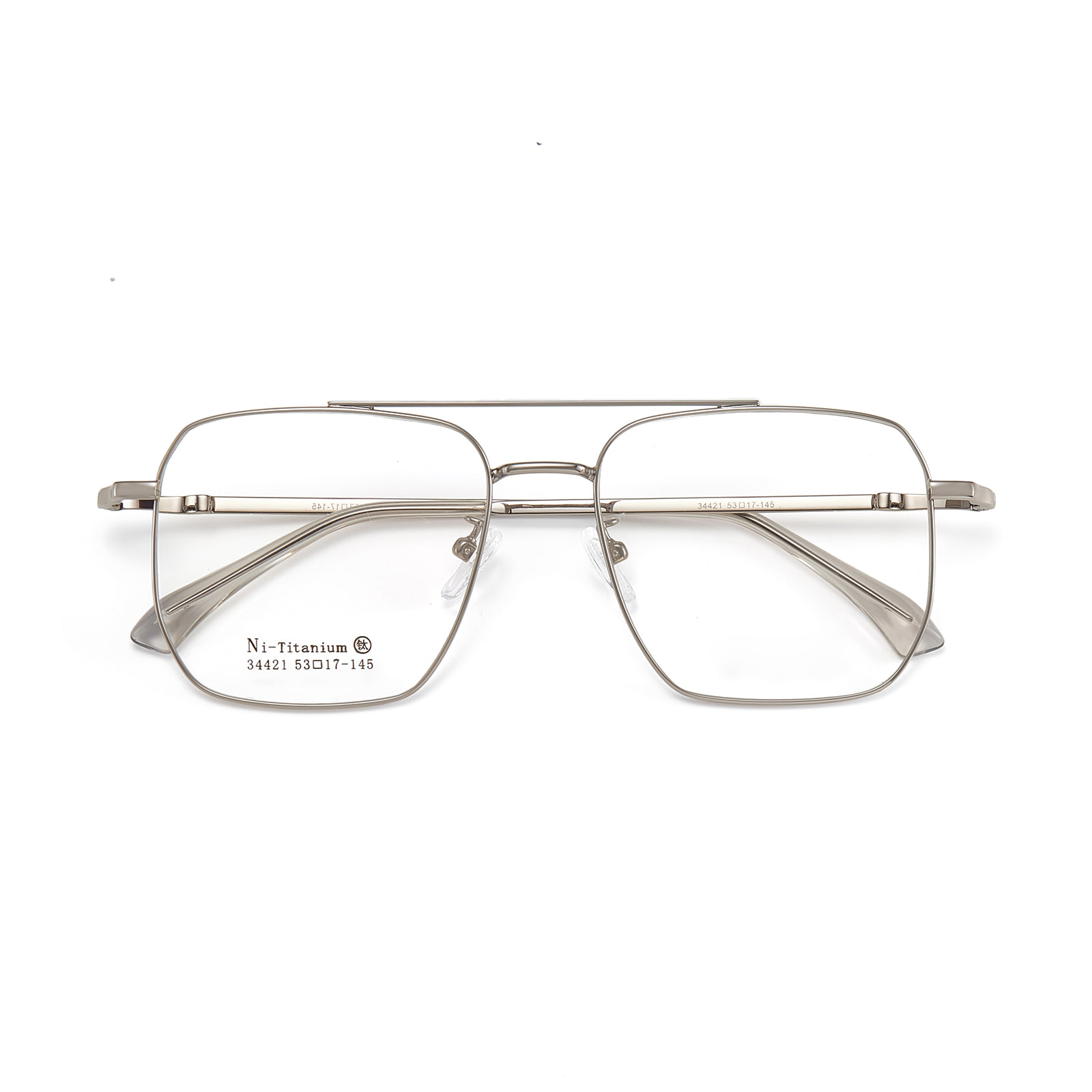 34421 Lunettes en alliage givré à double faisceau à monture carrée