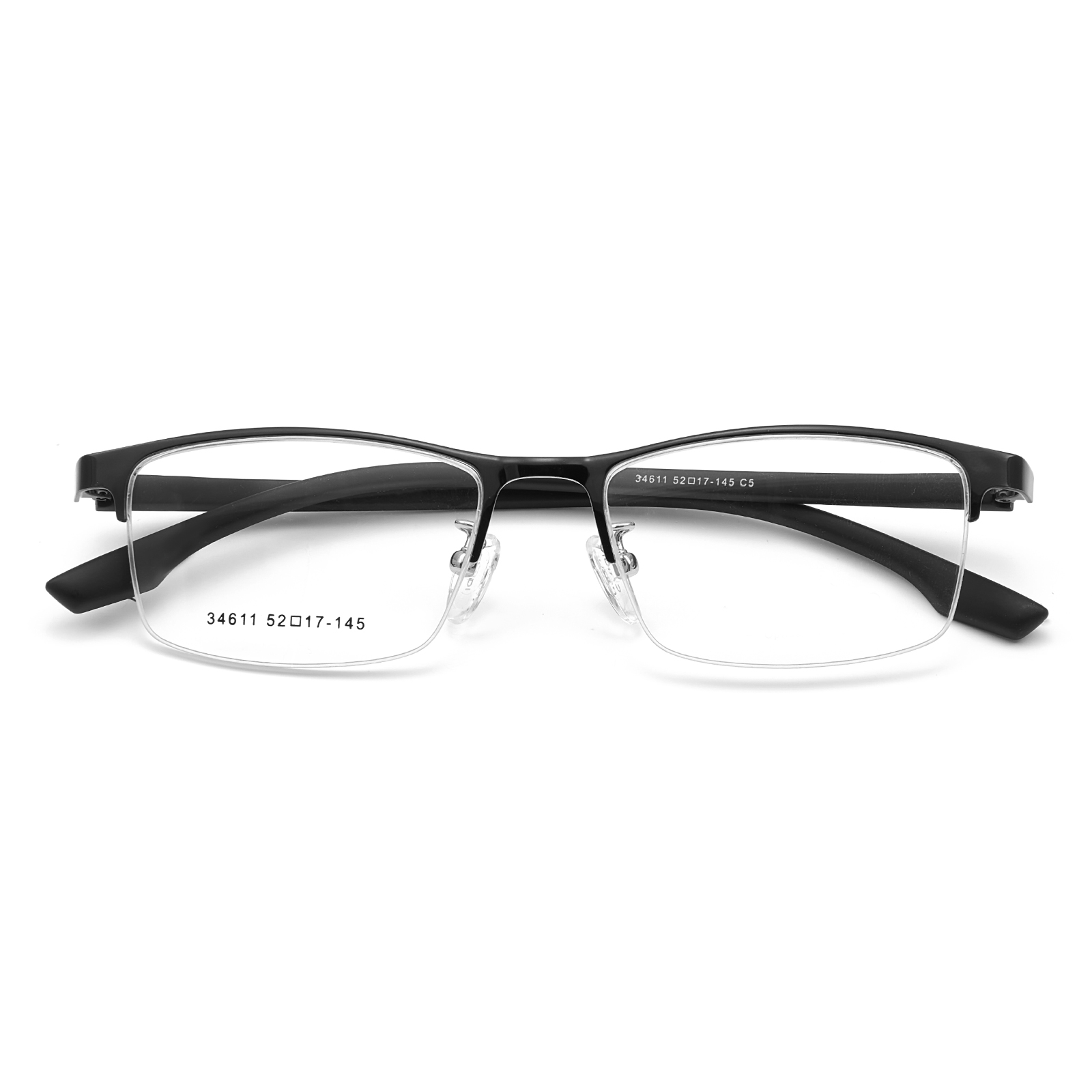 34611 Lunettes minimalistes en alliage hypoallergénique à demi-monture