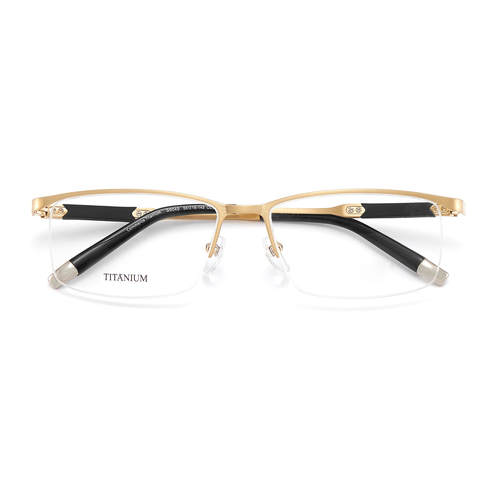 Lunettes en titane pur indéformables à demi-monture haut de gamme S9049