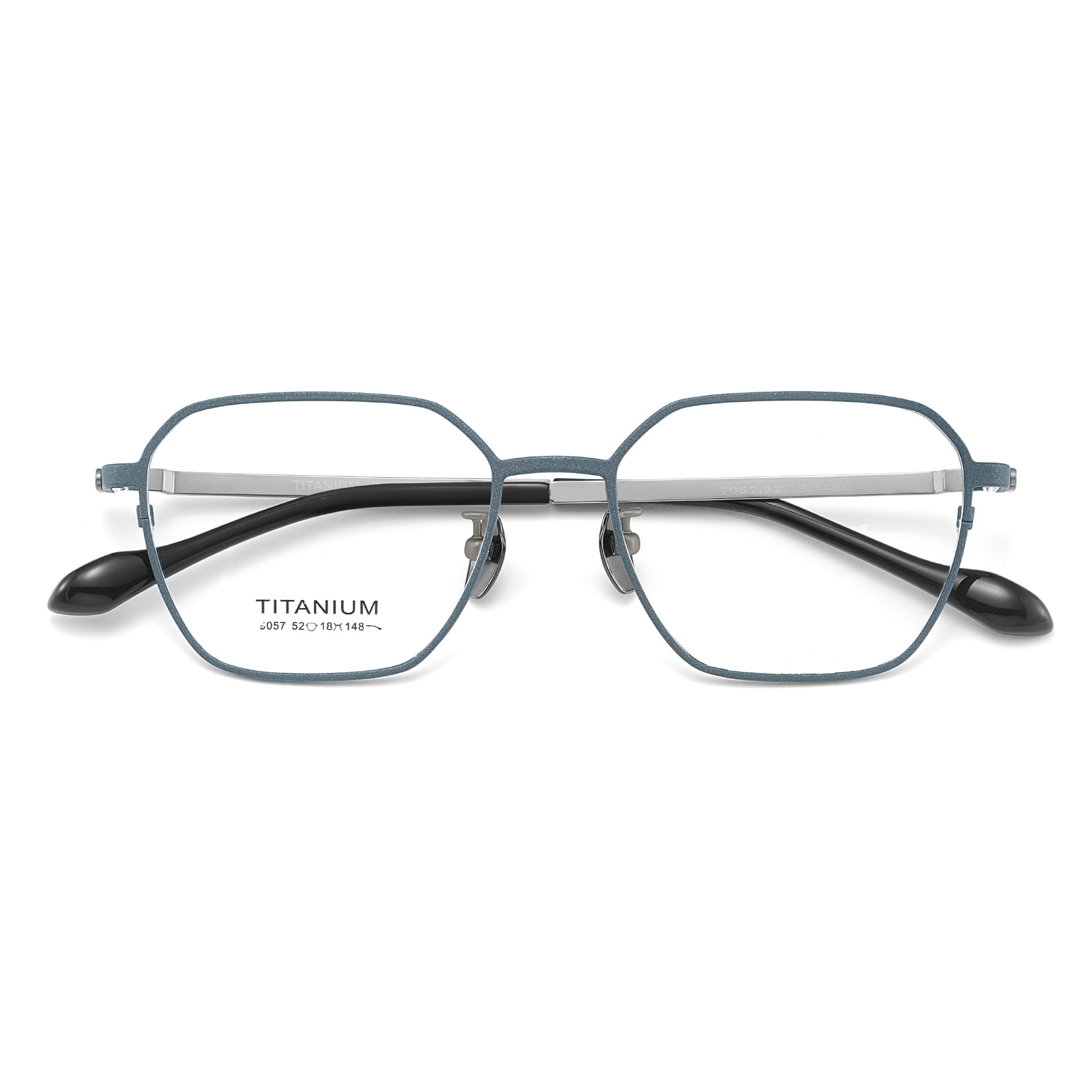 Lunettes en titane pur personnalisées à coupe hexagonale 9057