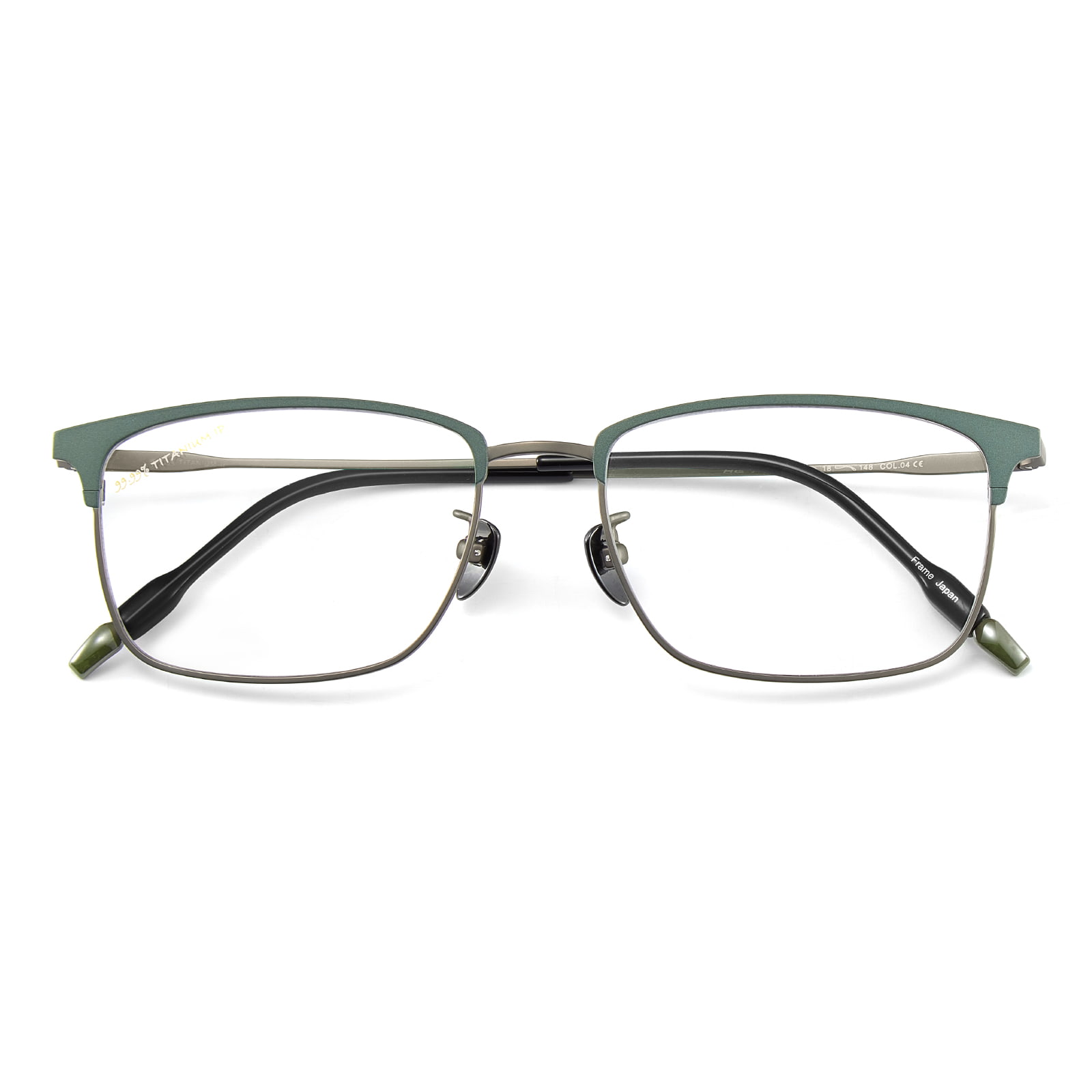 Lunettes en titane pur à monture ultra fine bicolore 9727 en forme de sourcil