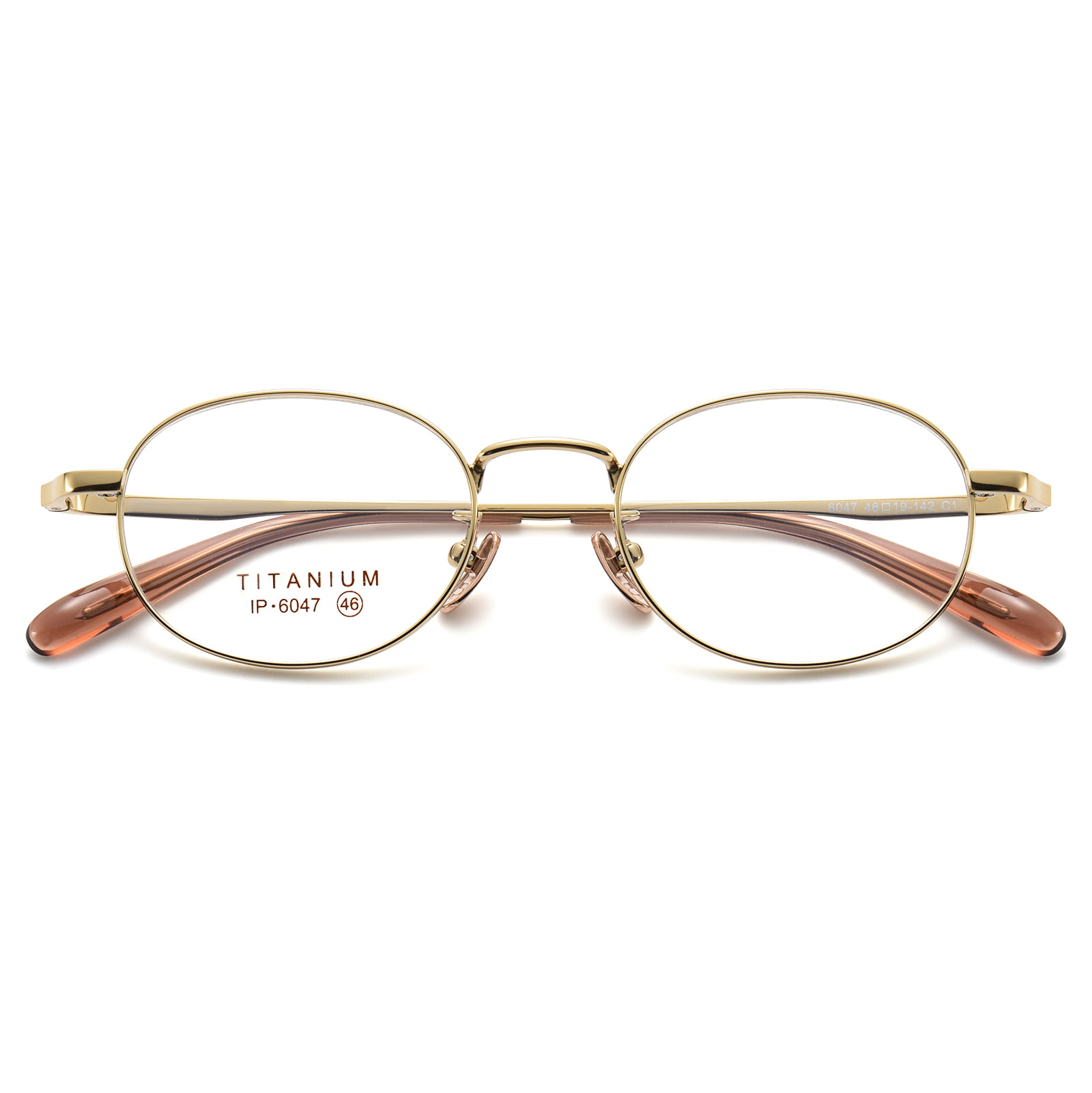 6047 Lunettes en titane pur non allergènes à larges bords