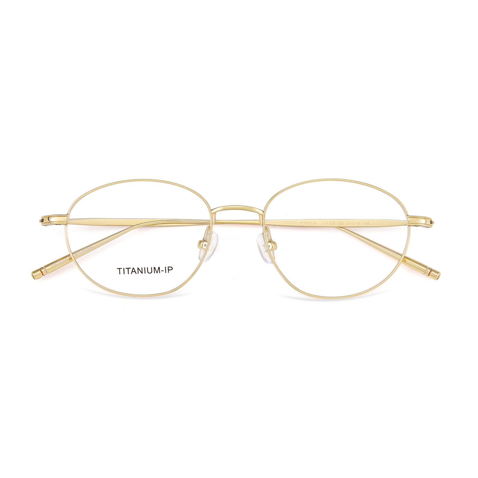 Lunettes en titane pur avec plaquettes nasales réglables à monture étroite 2A39