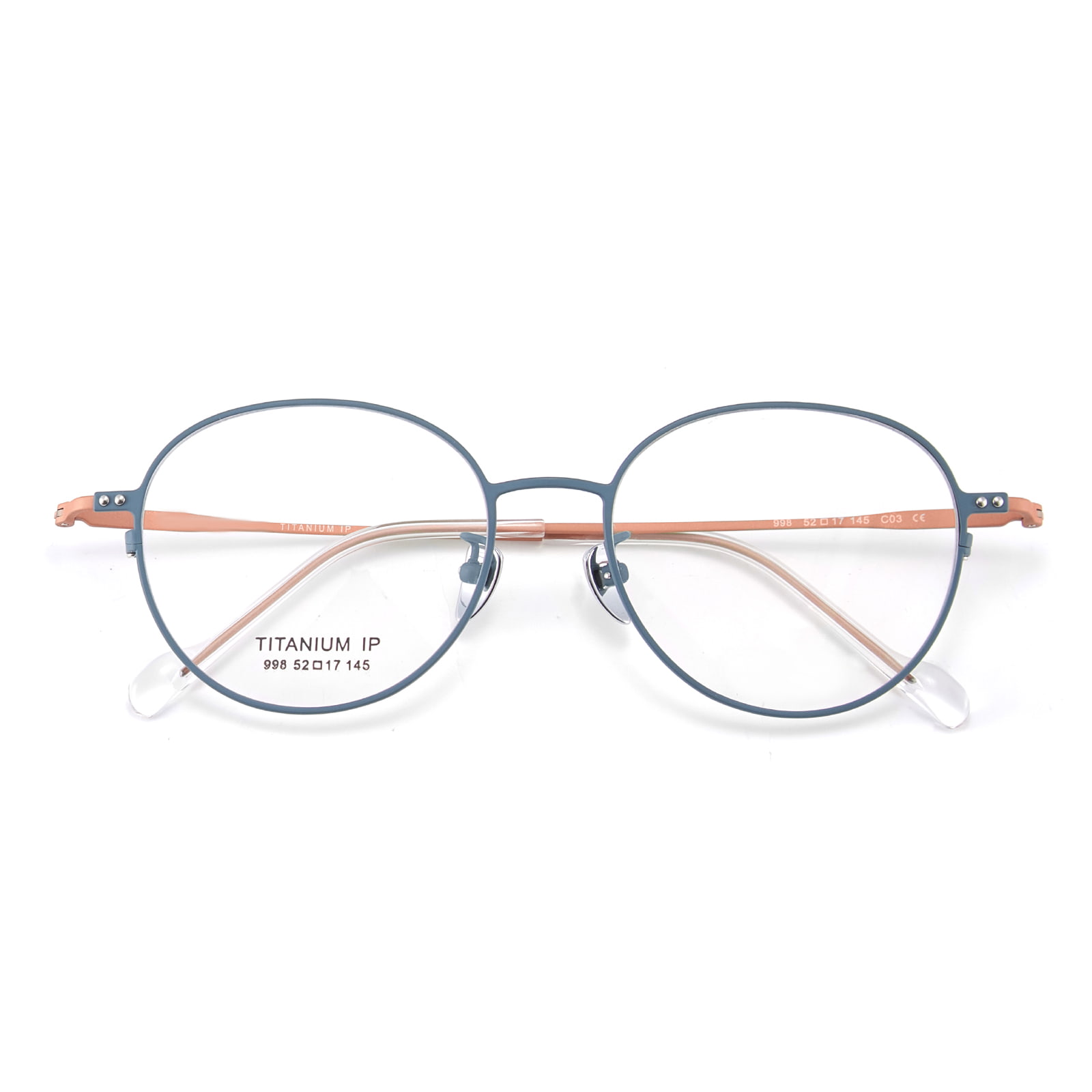 Lunettes en titane pur, monture Ultra-mince, plaque de cristal, couvre-pied, 998
