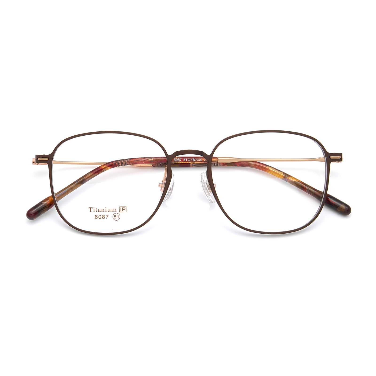 Lunettes en titane pur à tête de pile intégrée au cercle carré 6087