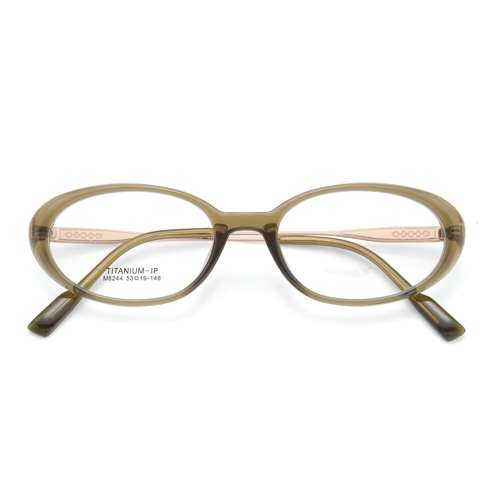 Lunettes ovales en titane β résistantes à la corrosion à bords larges M8244