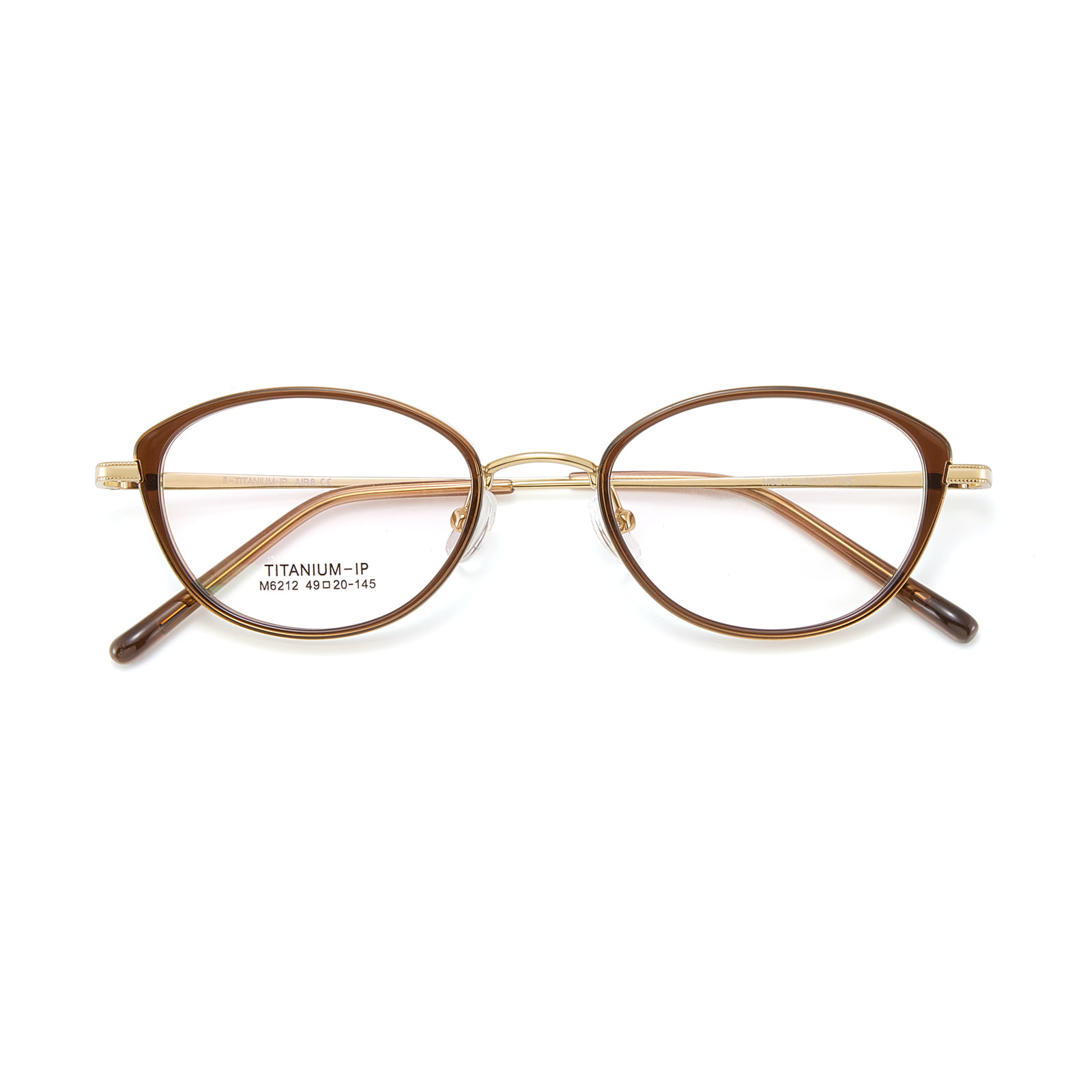 Lunettes en titane β à large monture et courbe souple M6212