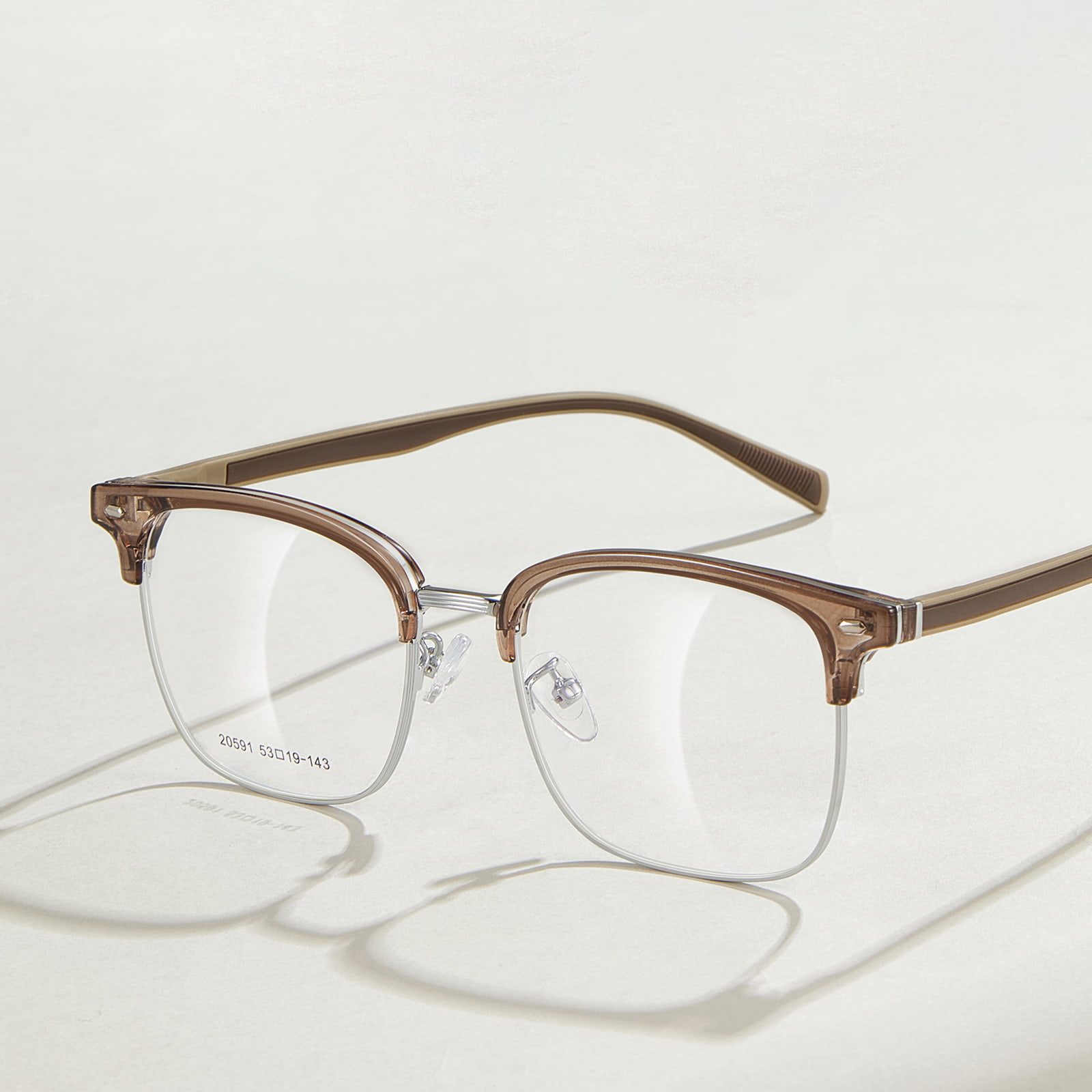 20591 Lunettes décontractées en alliage de branches en acier et plastique