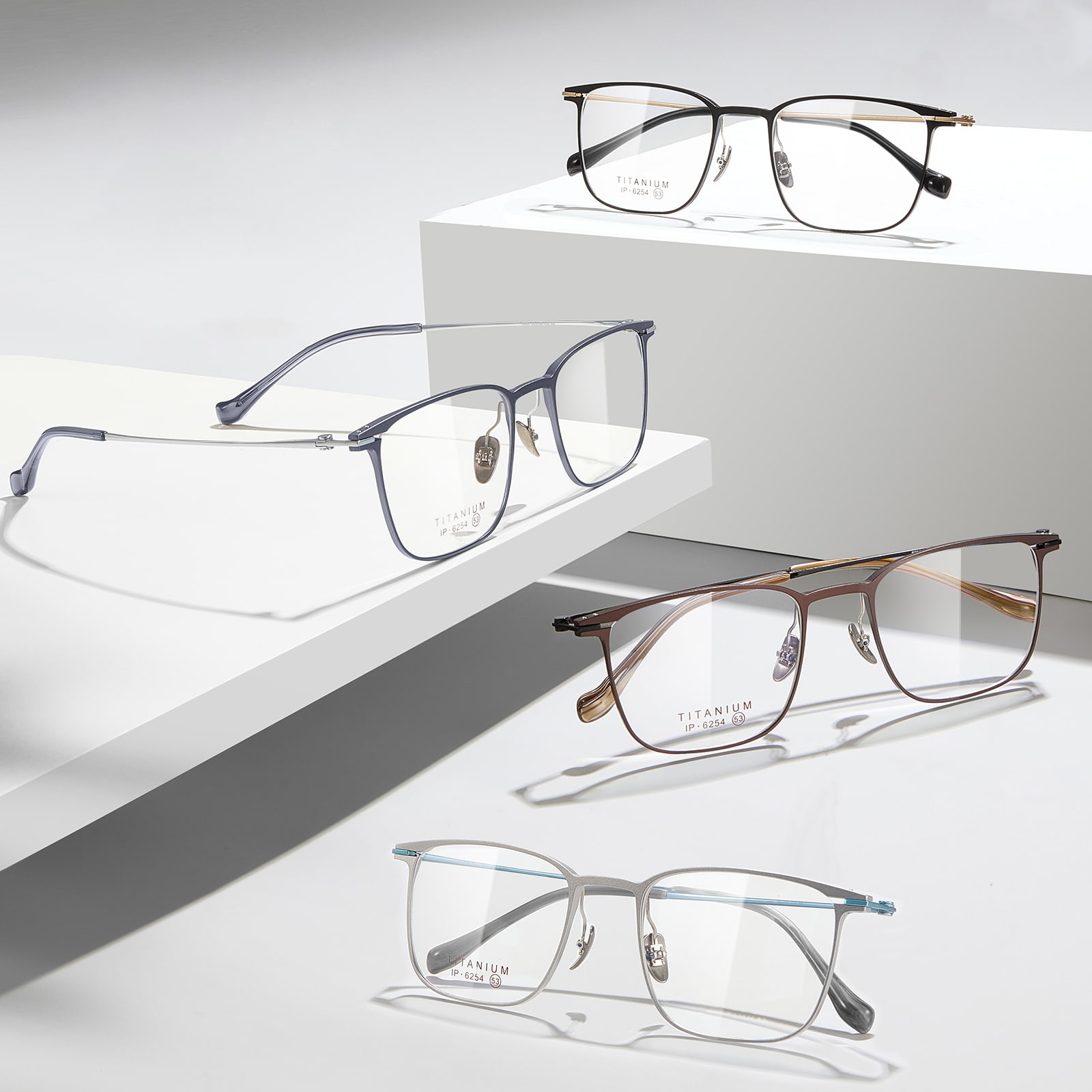 6254 Lunettes en titane pur durables et sans couture