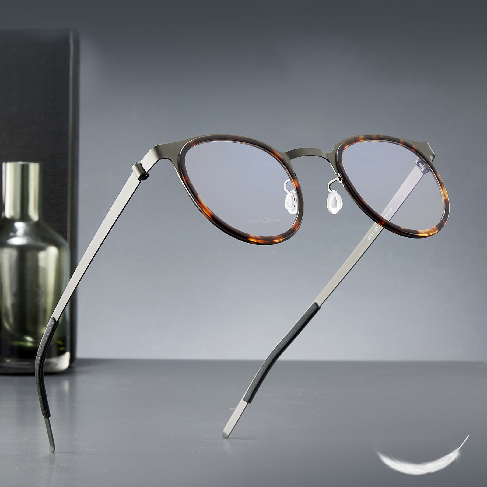 9704 Lunettes en titane pur sans vis à jante séparée