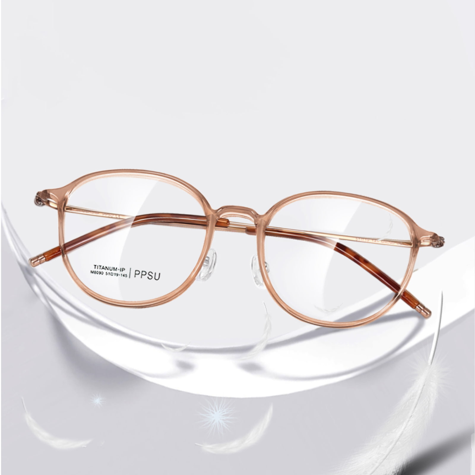 Lunettes en titane β classiques à monture ronde M8090, résistantes aux hautes températures