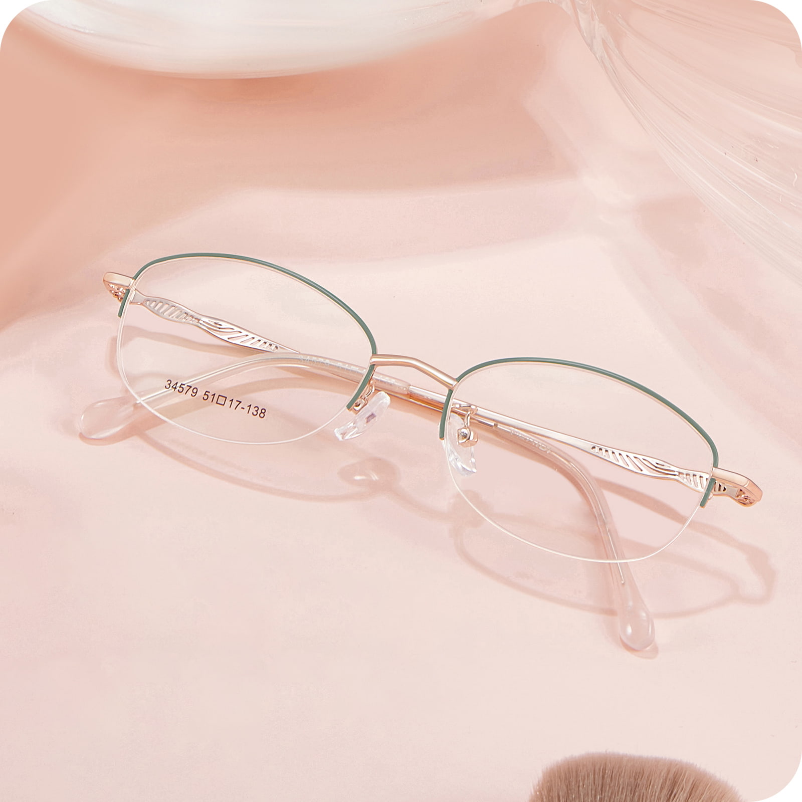 34579 Lunettes asymétriques en alliage à ligne creuse de bureau