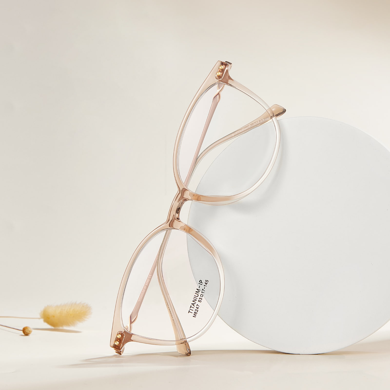 Lunettes en titane bêta ultralégères à bords élargis M8247
