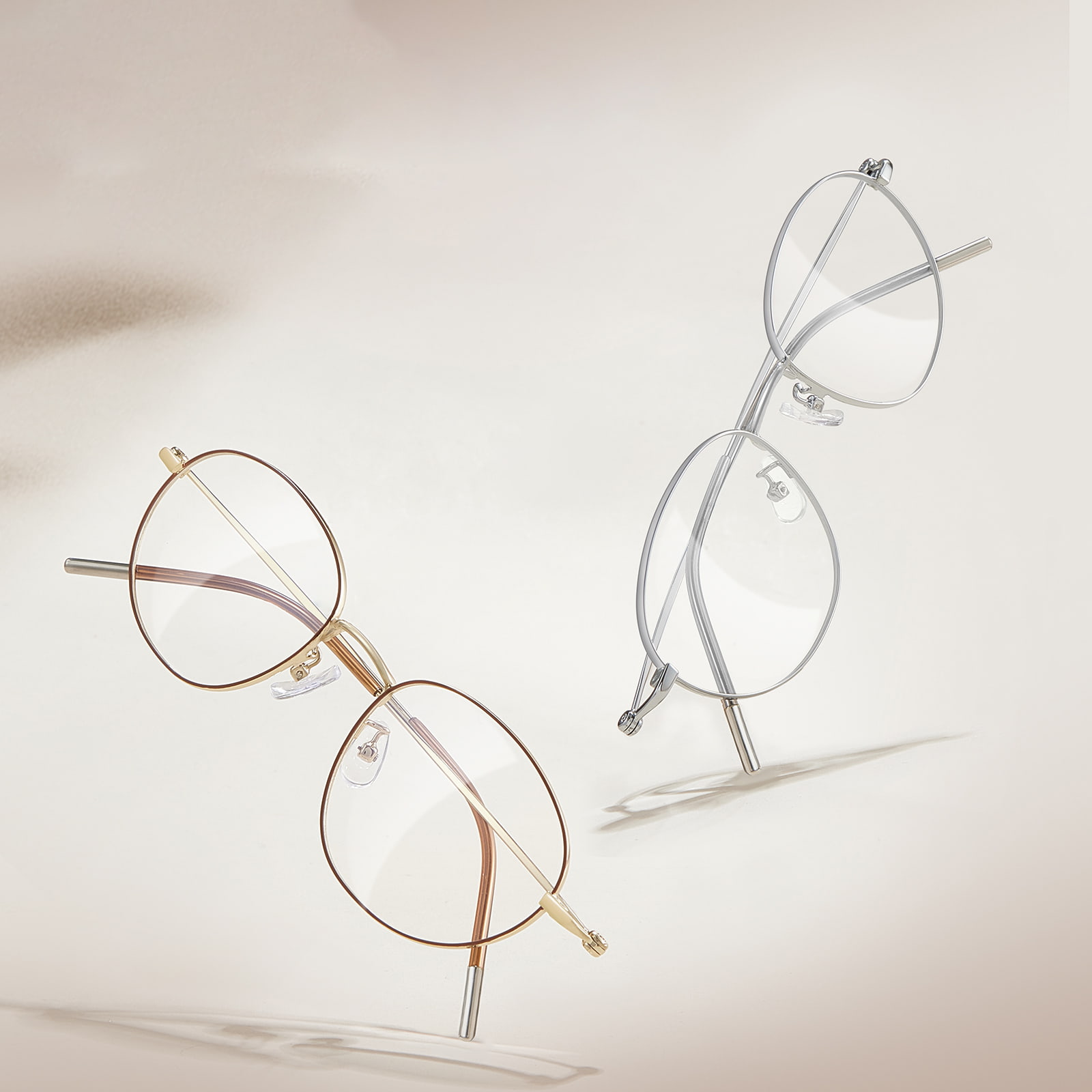 58161 Lunettes asymétriques en alliage à monture étroite respectueuse de la peau