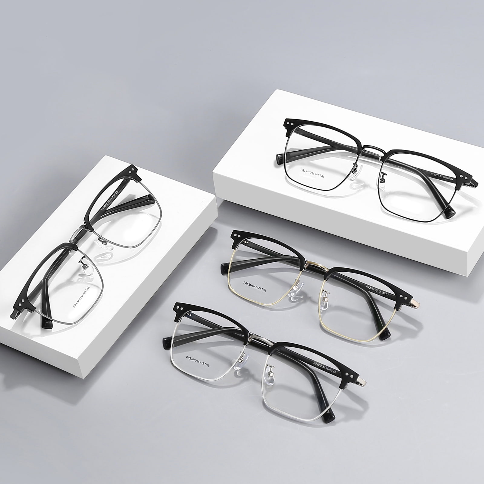 Lunettes minimalistes en alliage à pression nasale 8012
