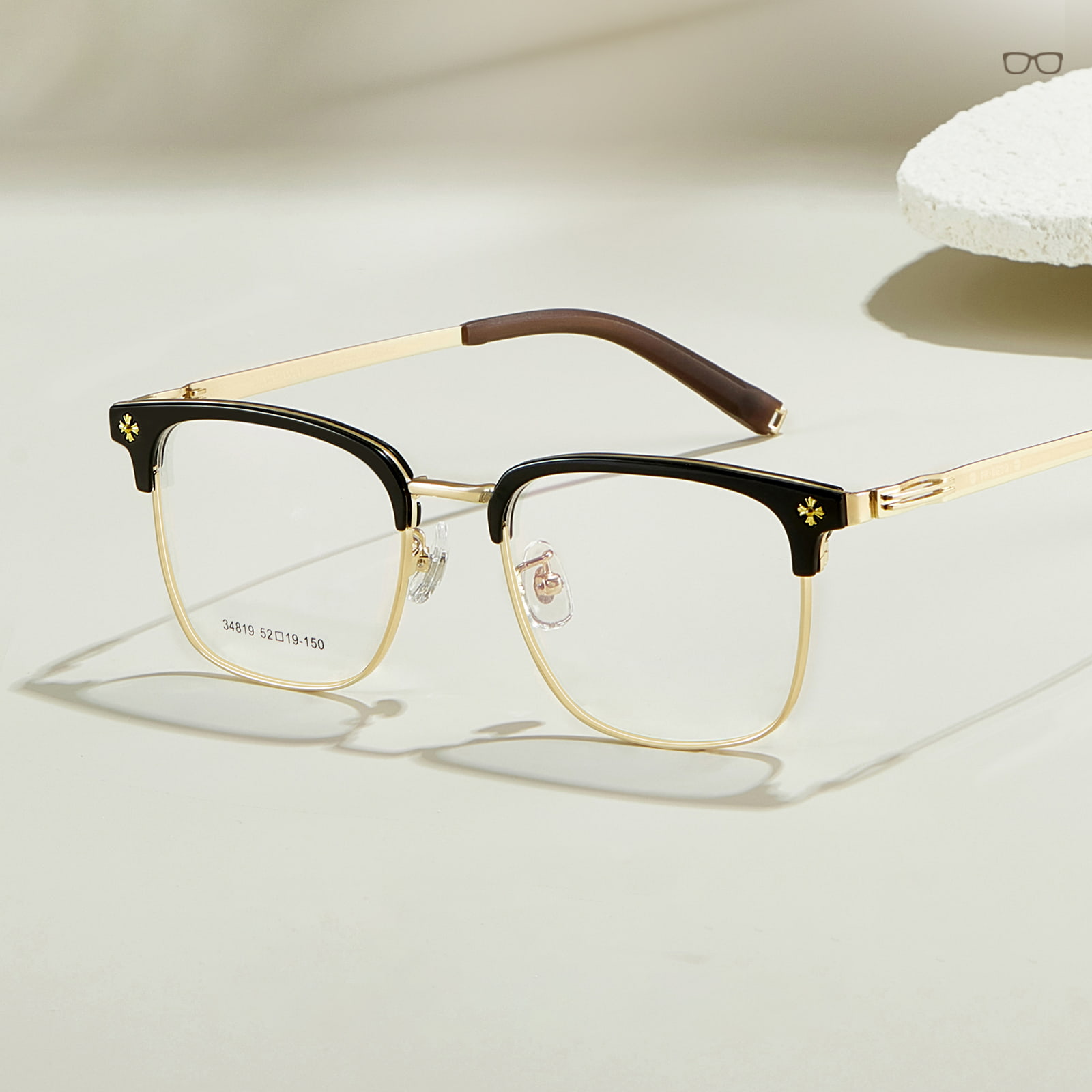 34819 Lunettes de luxe légères en alliage d'acier biologique à haute élasticité