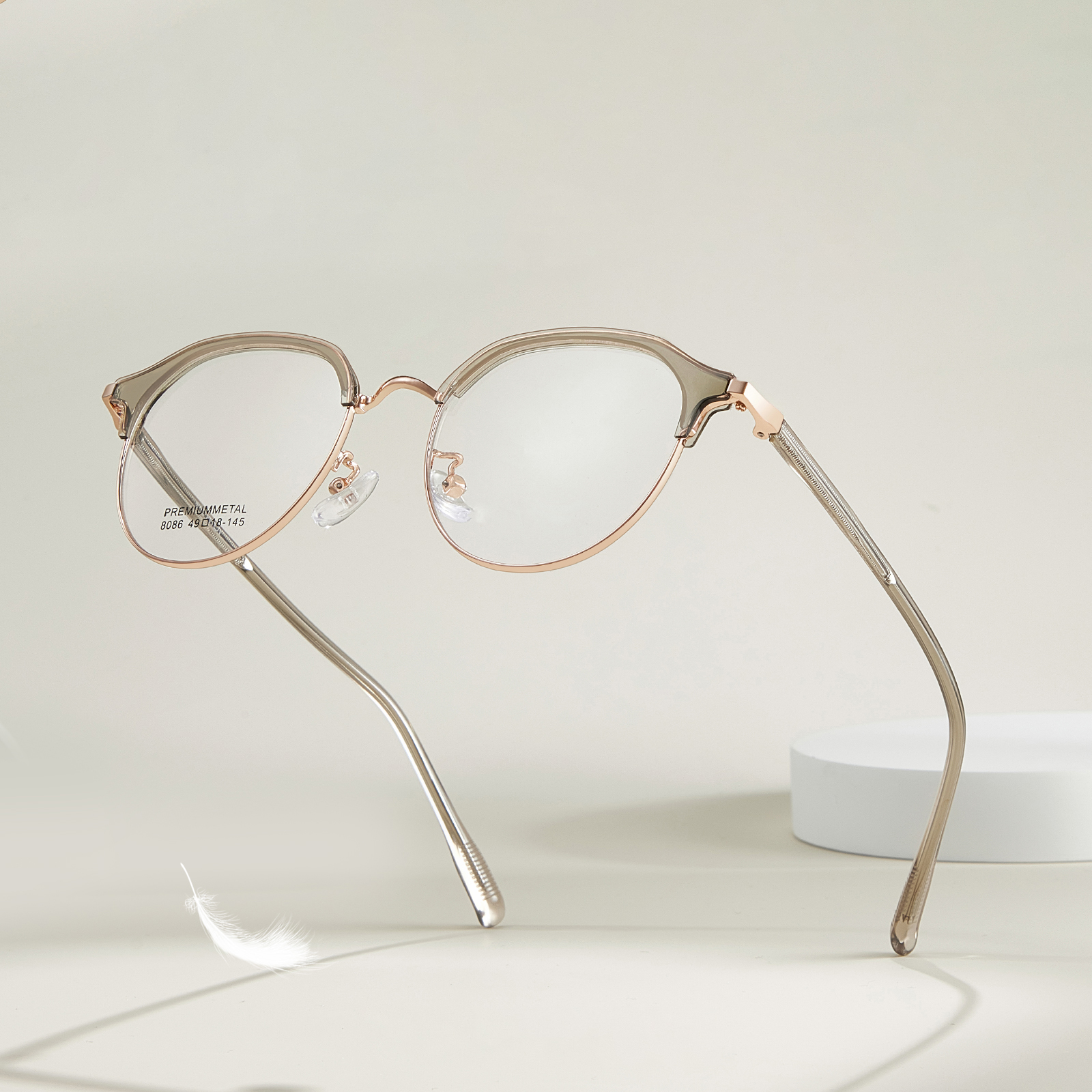Lunettes en alliage à monture ovale pour lecture quotidienne 8086