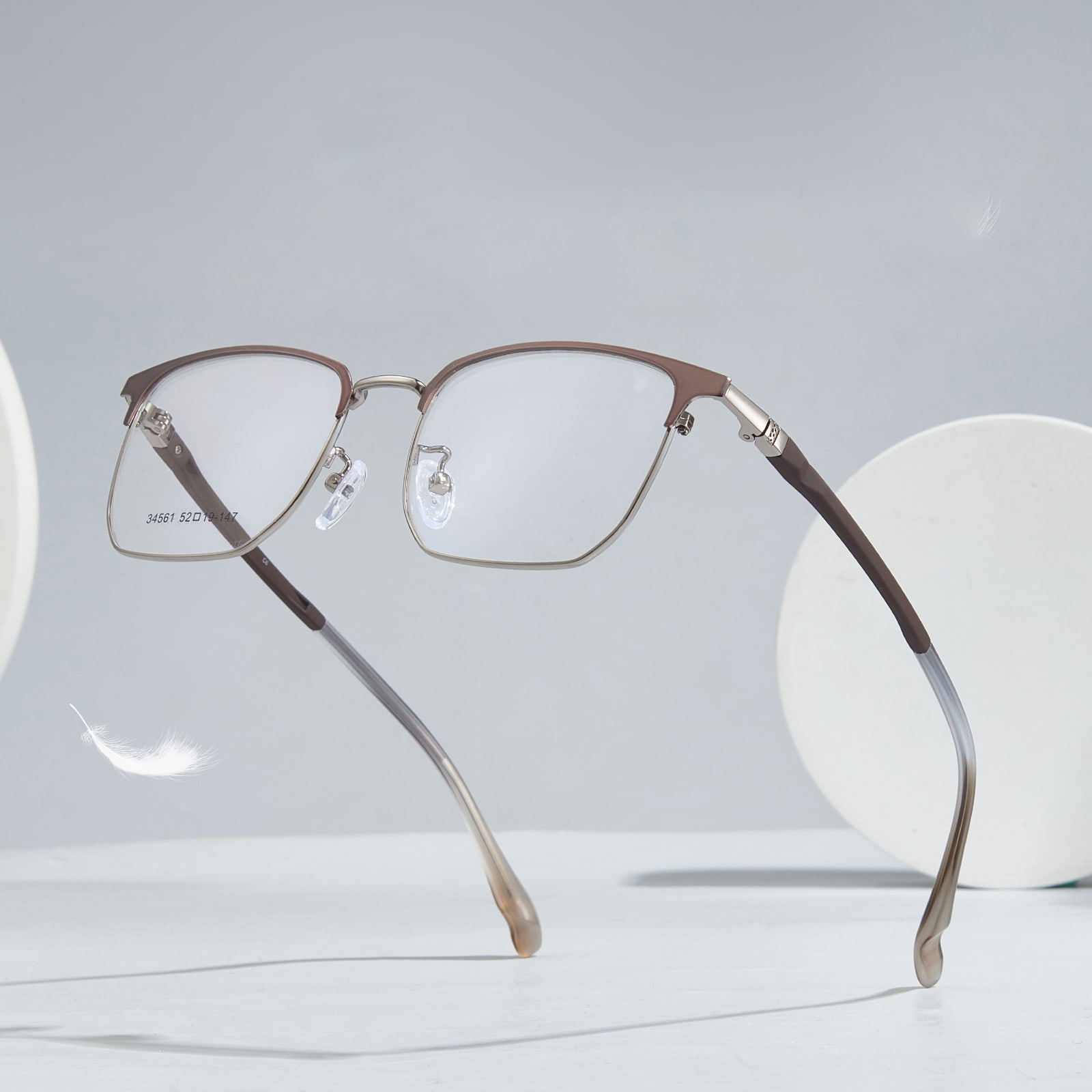 34561 Lunettes en alliage de branches de silicone pour homme d'affaires