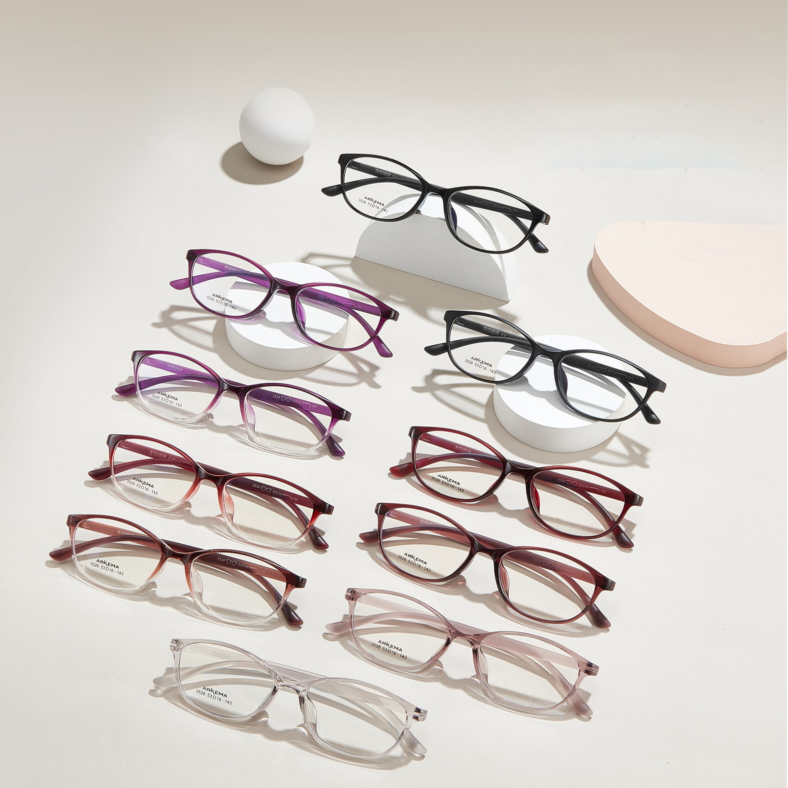 Monture œil-de-chat 3526 pour lunettes TR90
