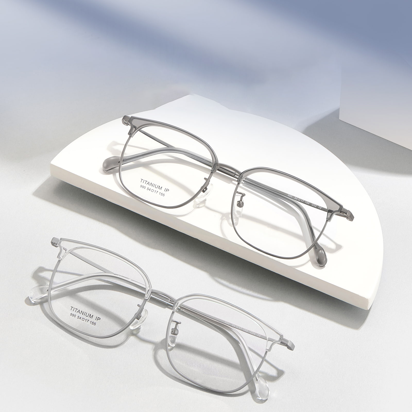 Lunettes en titane pur résistantes à la sueur, monture à sourcils 990