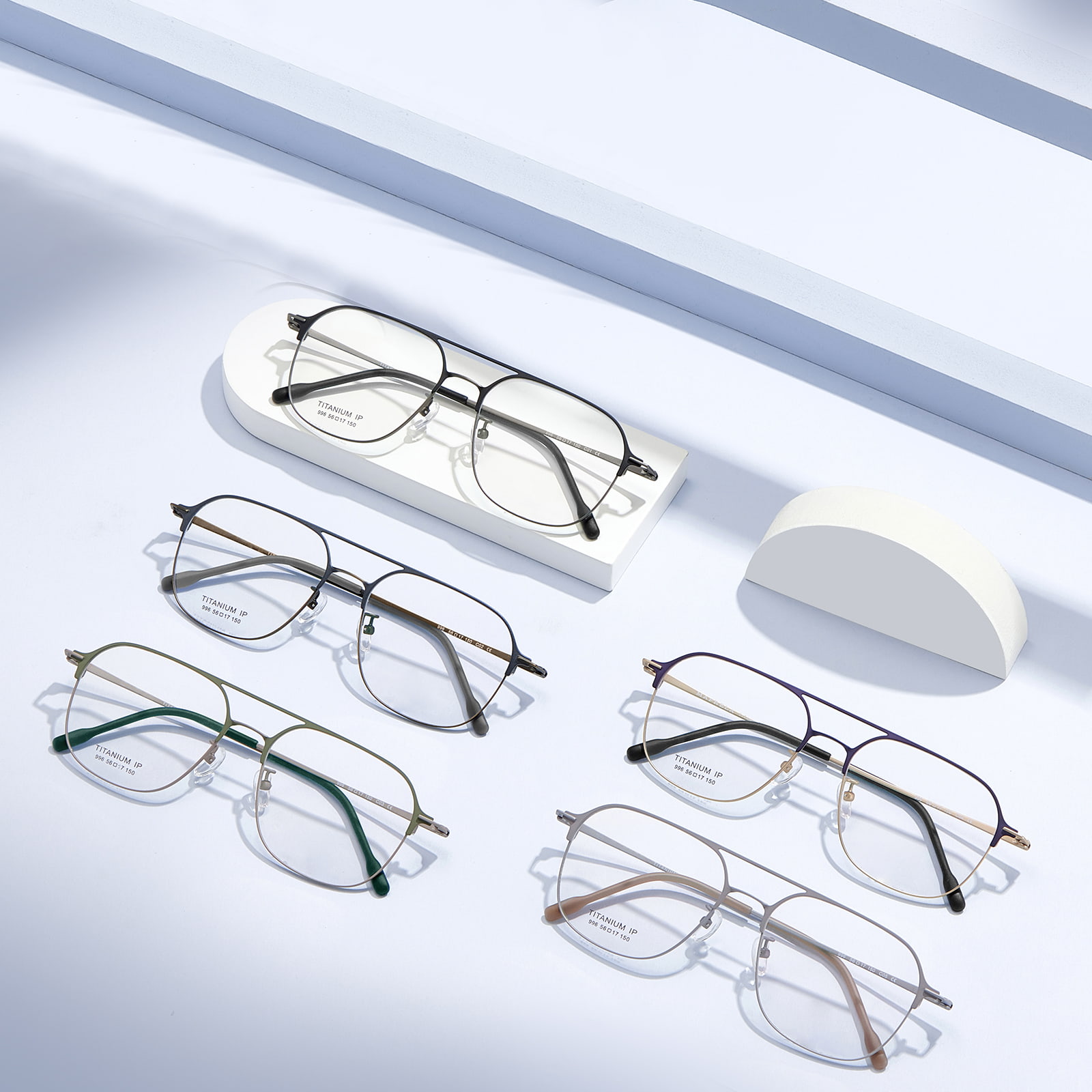 Lunettes monobloc en titane pur 996 à double faisceau