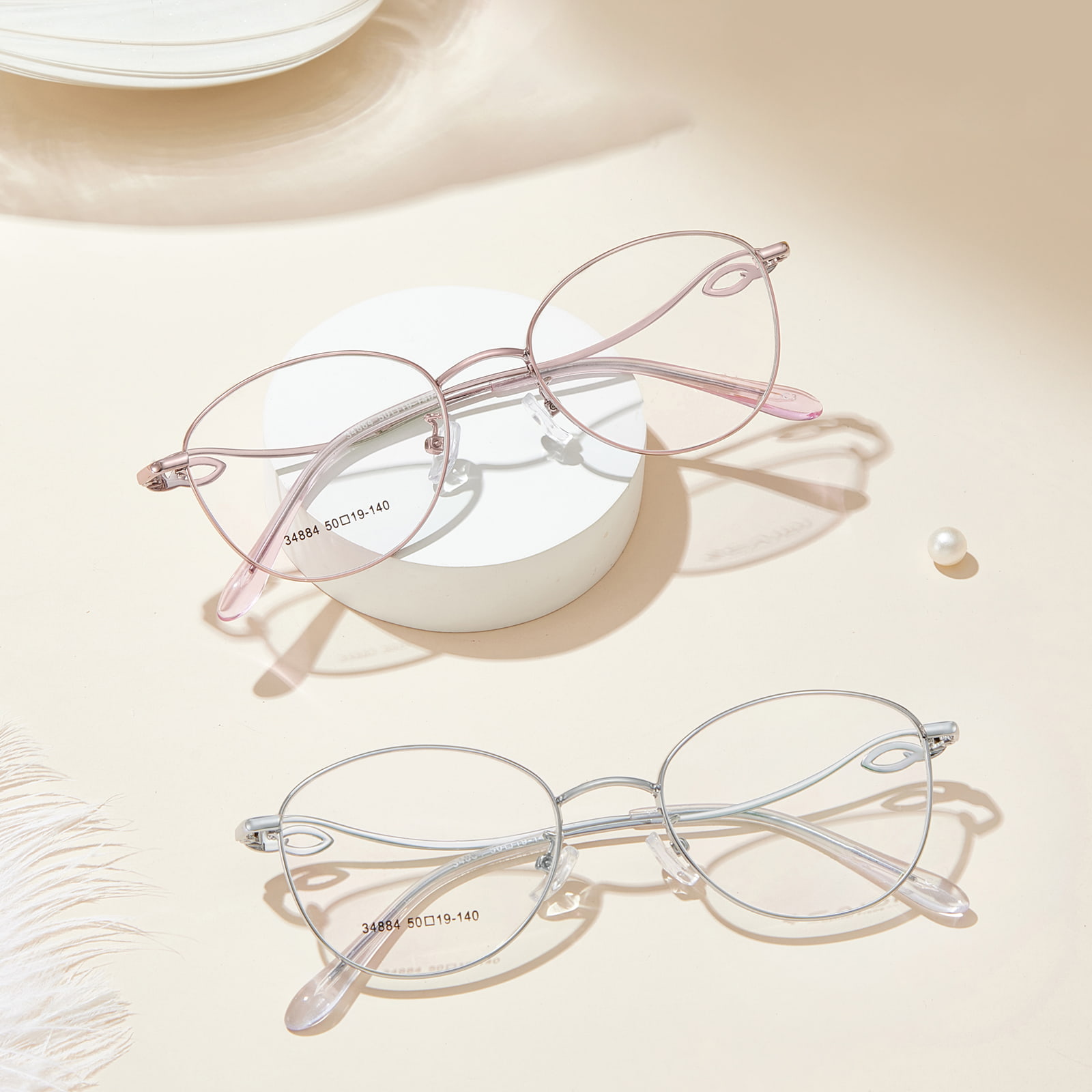 34884 Verres doux en alliage sculpté double face