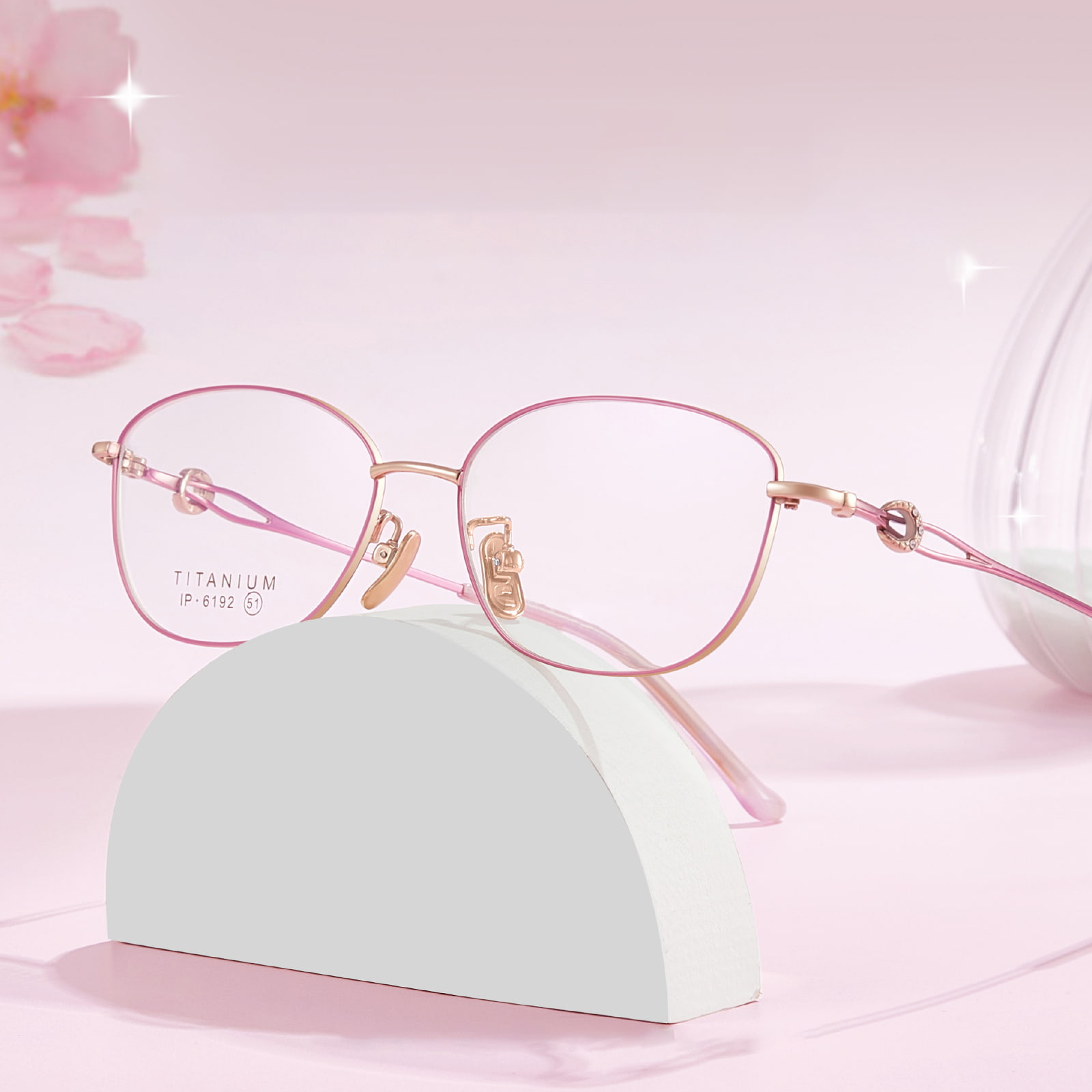 6192 Lunettes en titane pur à diamant fin non déformé à petite monture
