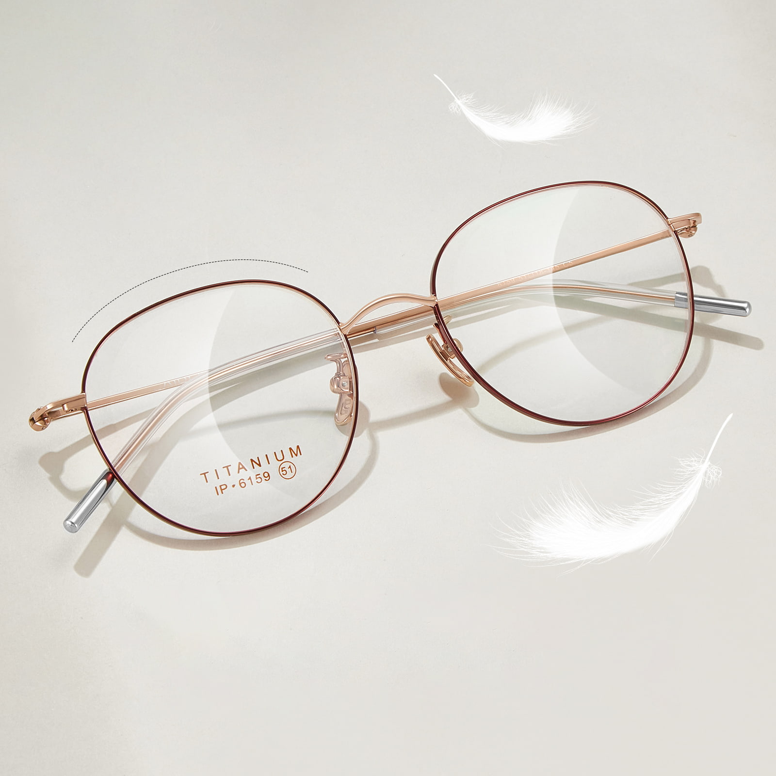 Verres ovales en titane fin 6159