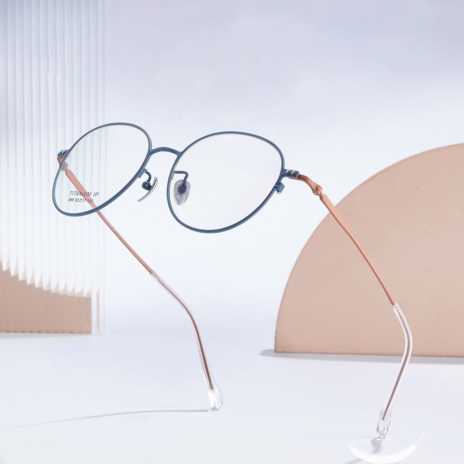Lunettes en titane pur, monture Ultra-mince, plaque de cristal, couvre-pied, 998