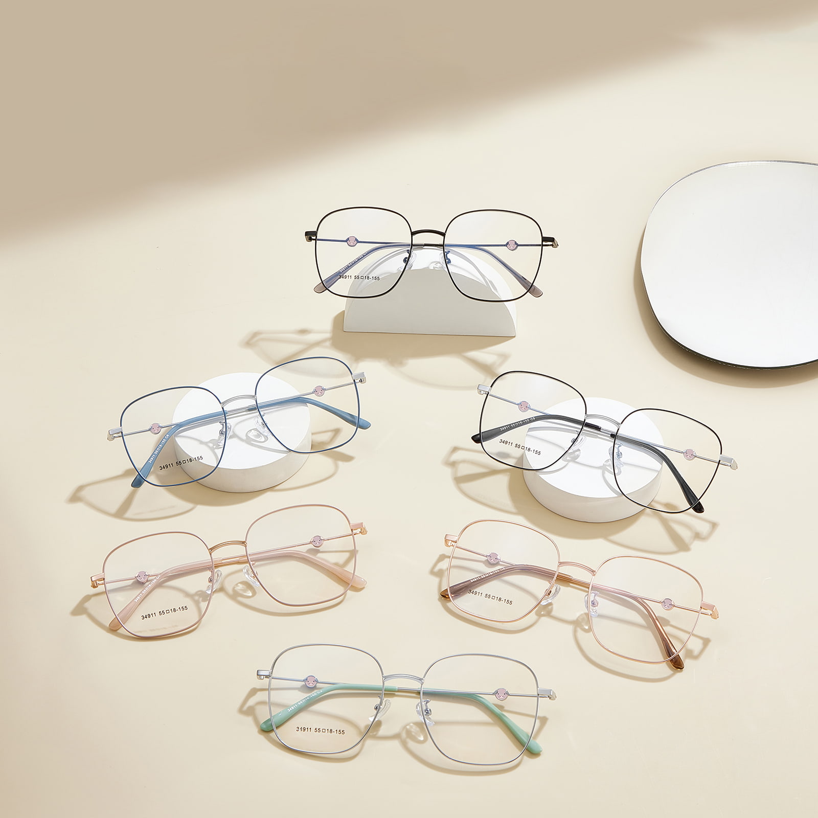 34911 Jolies lunettes en alliage léger qui ne se décolorent pas