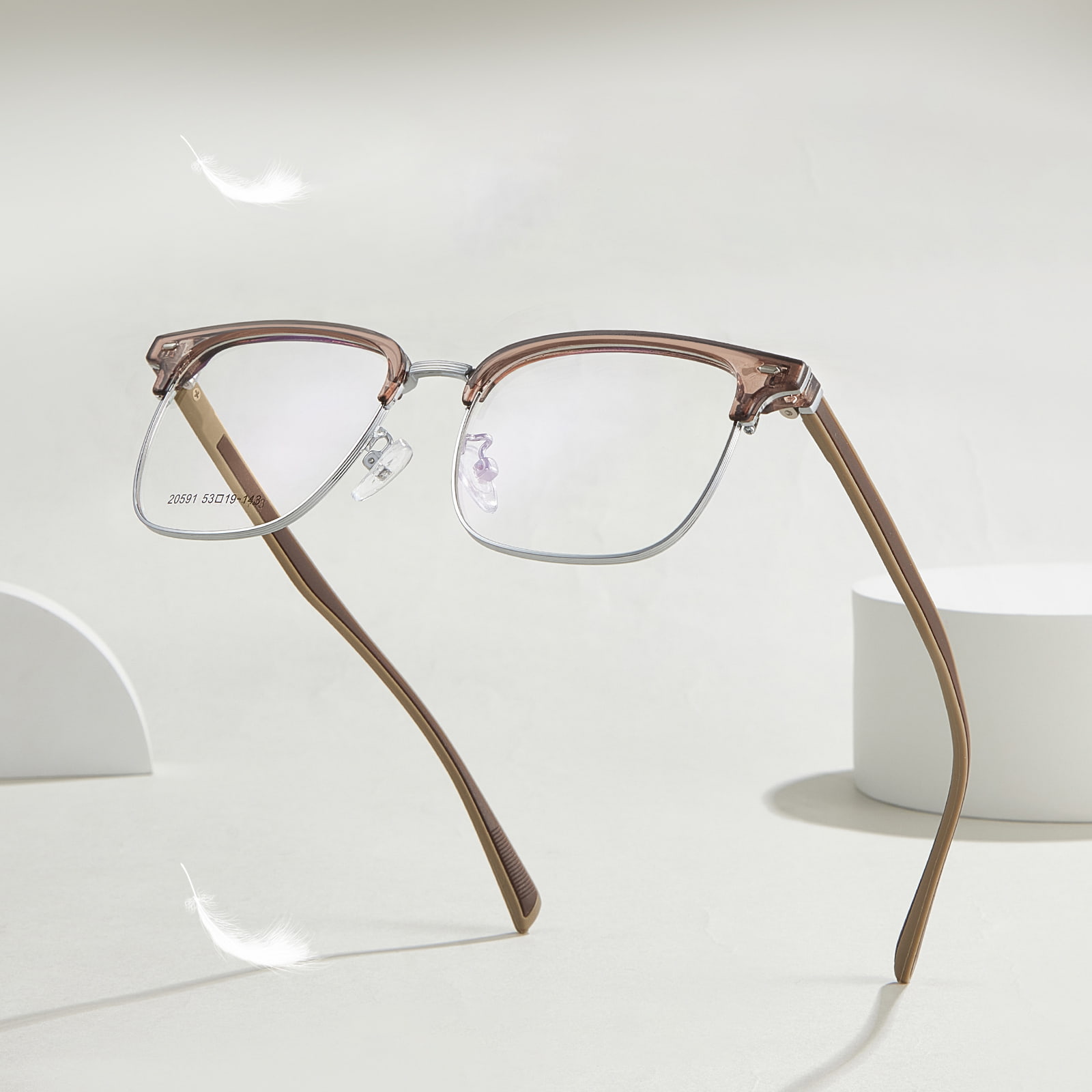 20591 Lunettes décontractées en alliage de branches en acier et plastique