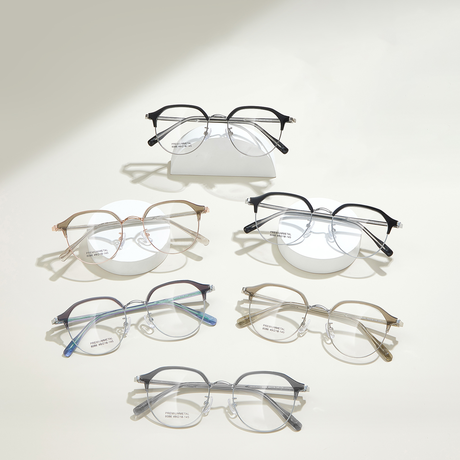 Lunettes en alliage à monture ovale pour lecture quotidienne 8086