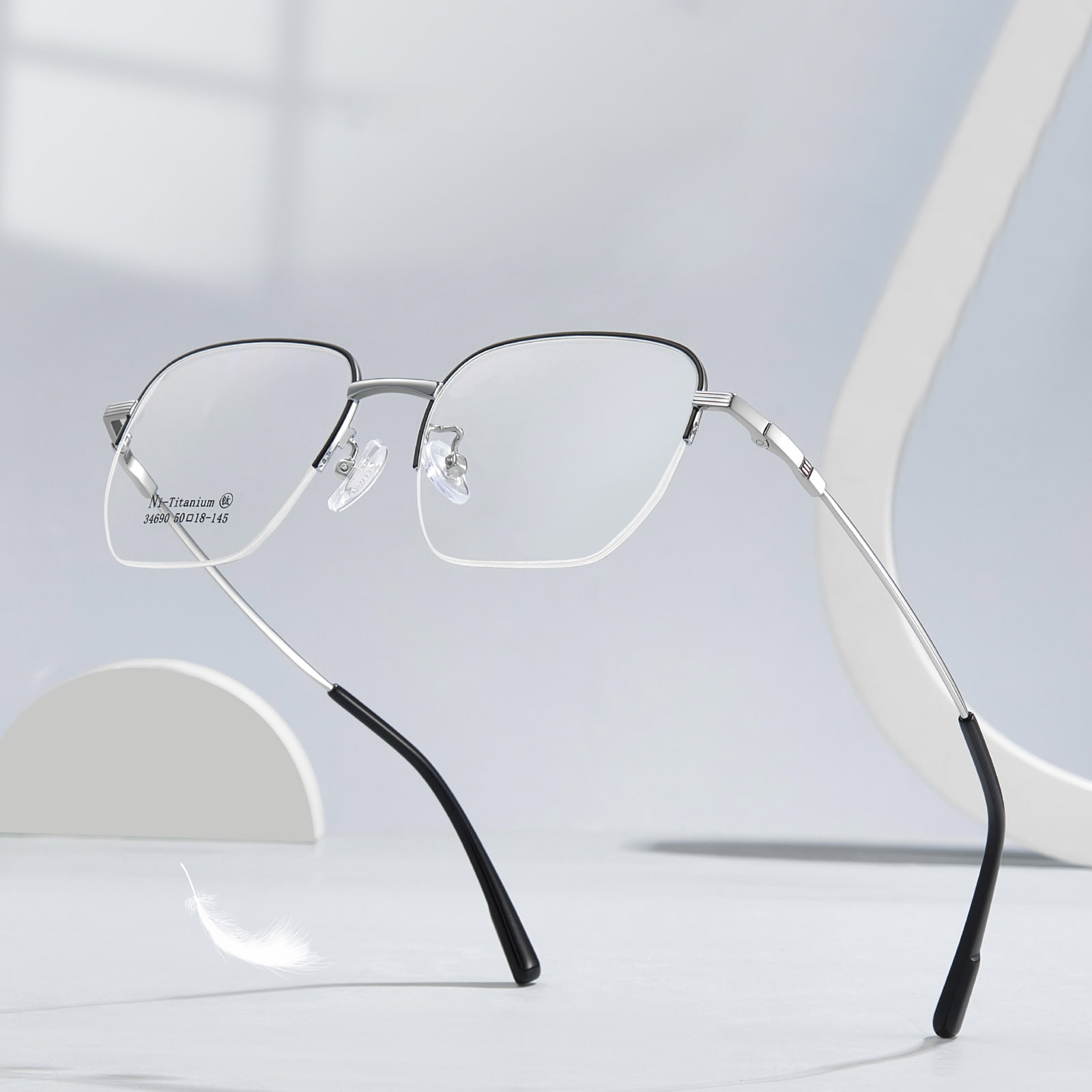 34690 Lunettes rétro intégrales dorées