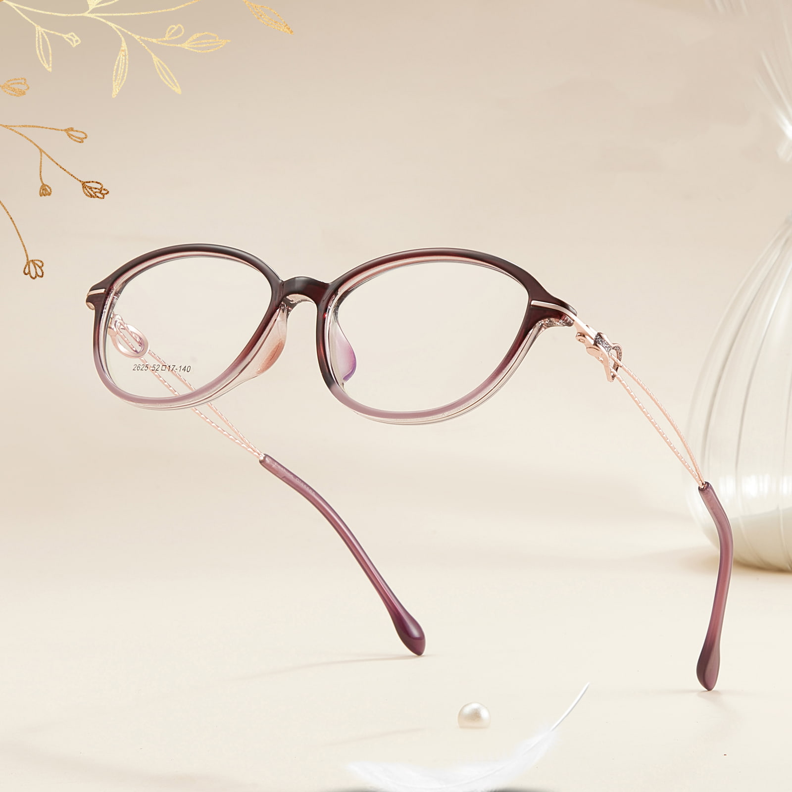 Lunettes TR90 incrustées de paillettes résistantes à la transpiration 2625