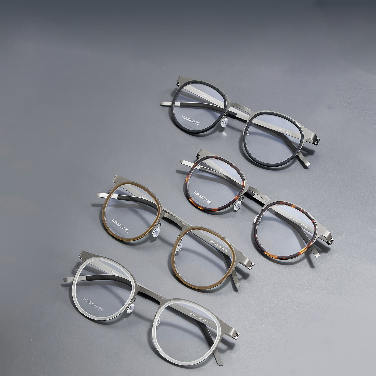 9704 Lunettes en titane pur sans vis à jante séparée