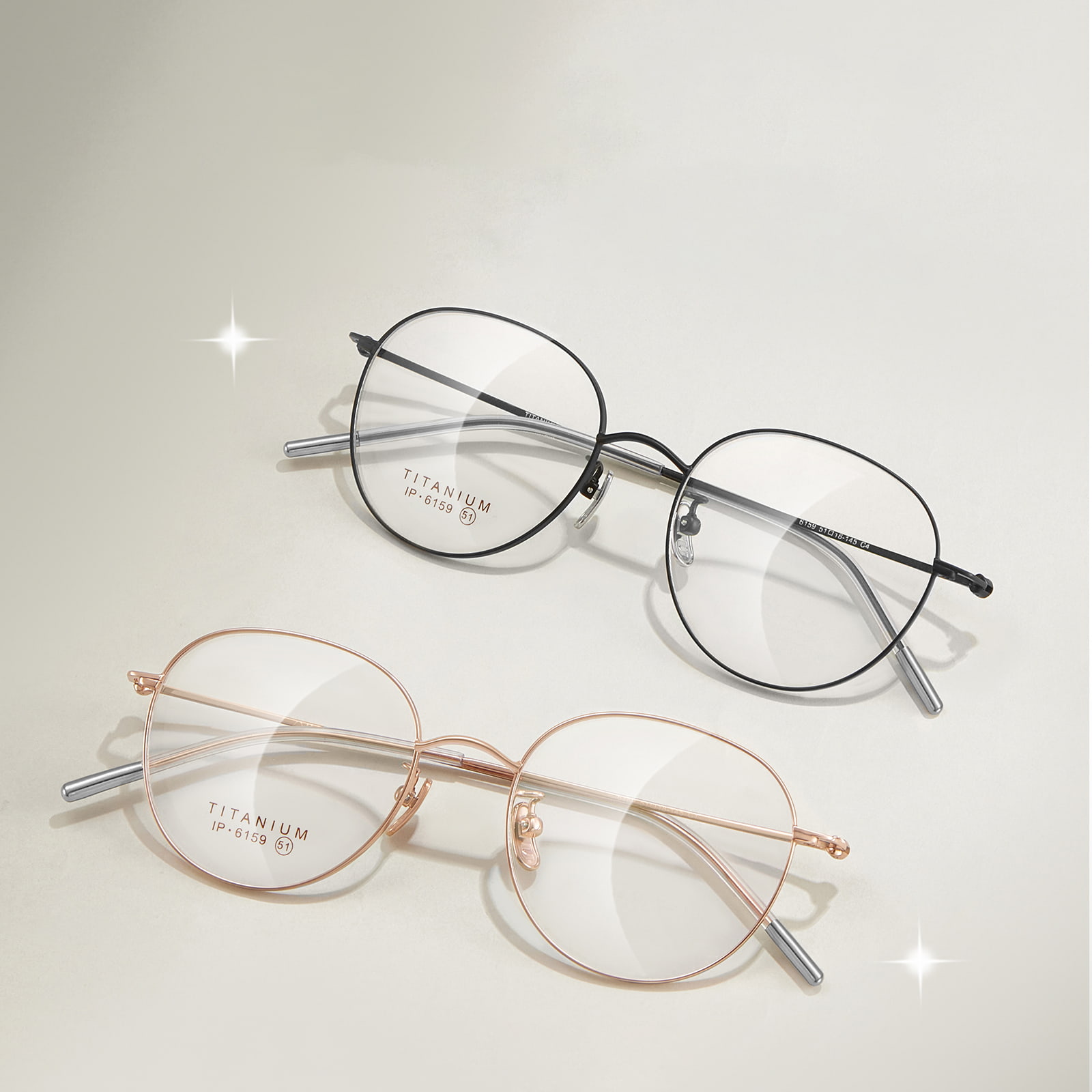 Verres ovales en titane fin 6159
