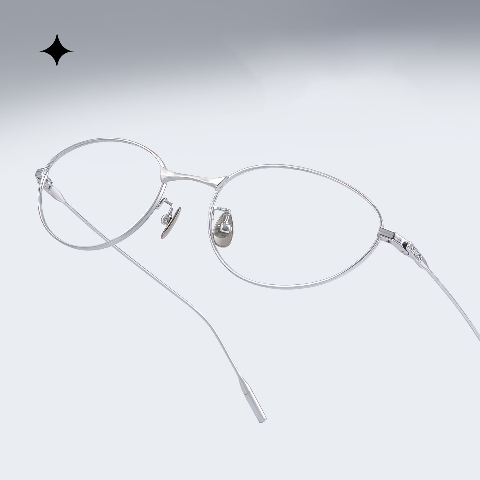 Lunettes ovales œil-de-chat en titane pur, riches en couleurs, Fade