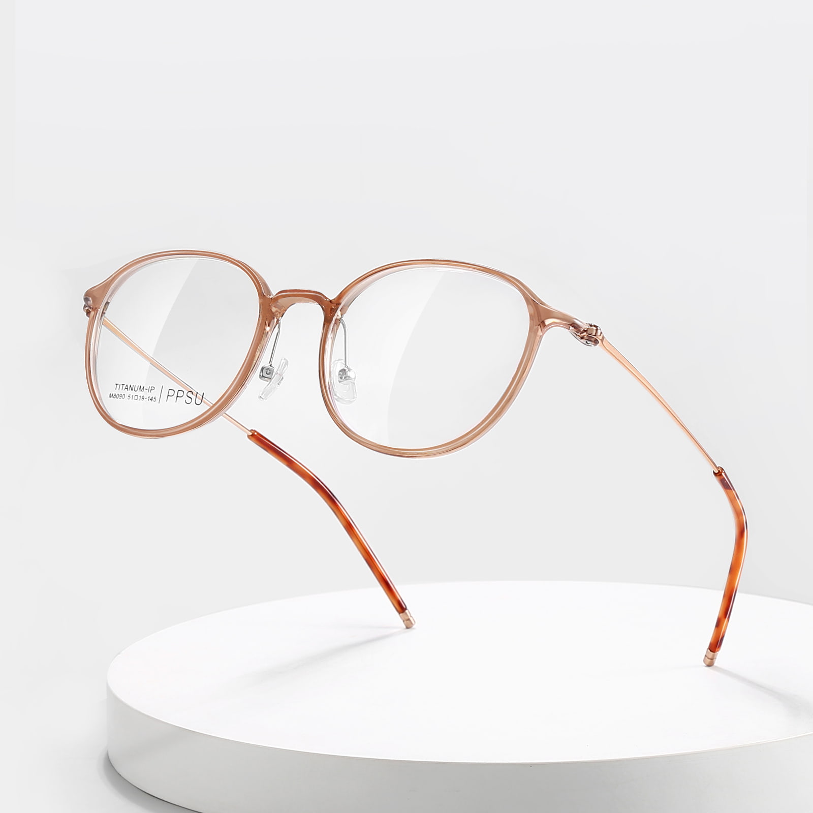 Lunettes en titane β classiques à monture ronde M8090, résistantes aux hautes températures