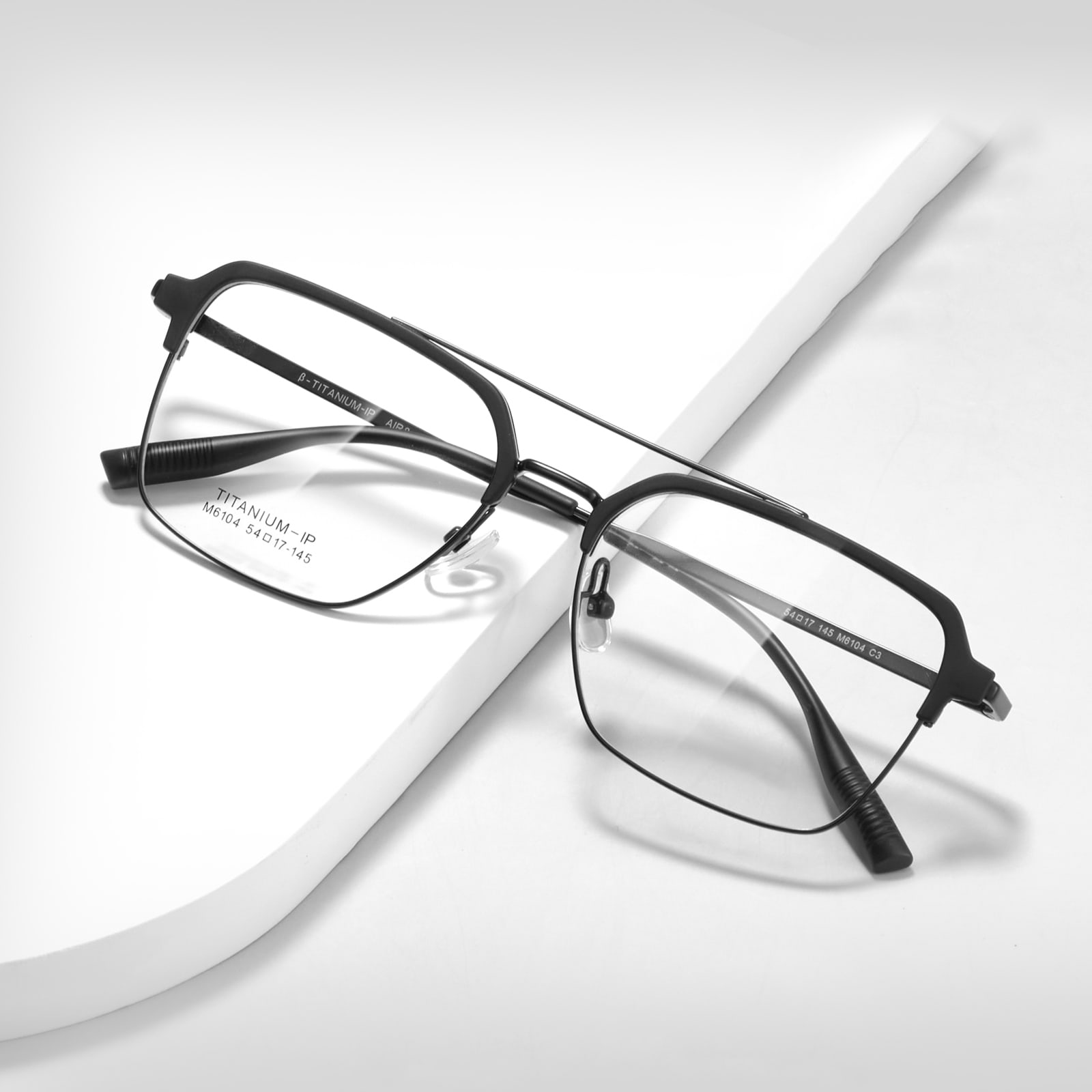 Verres en titane β brillants à double faisceau M6104, ne se décolorent pas