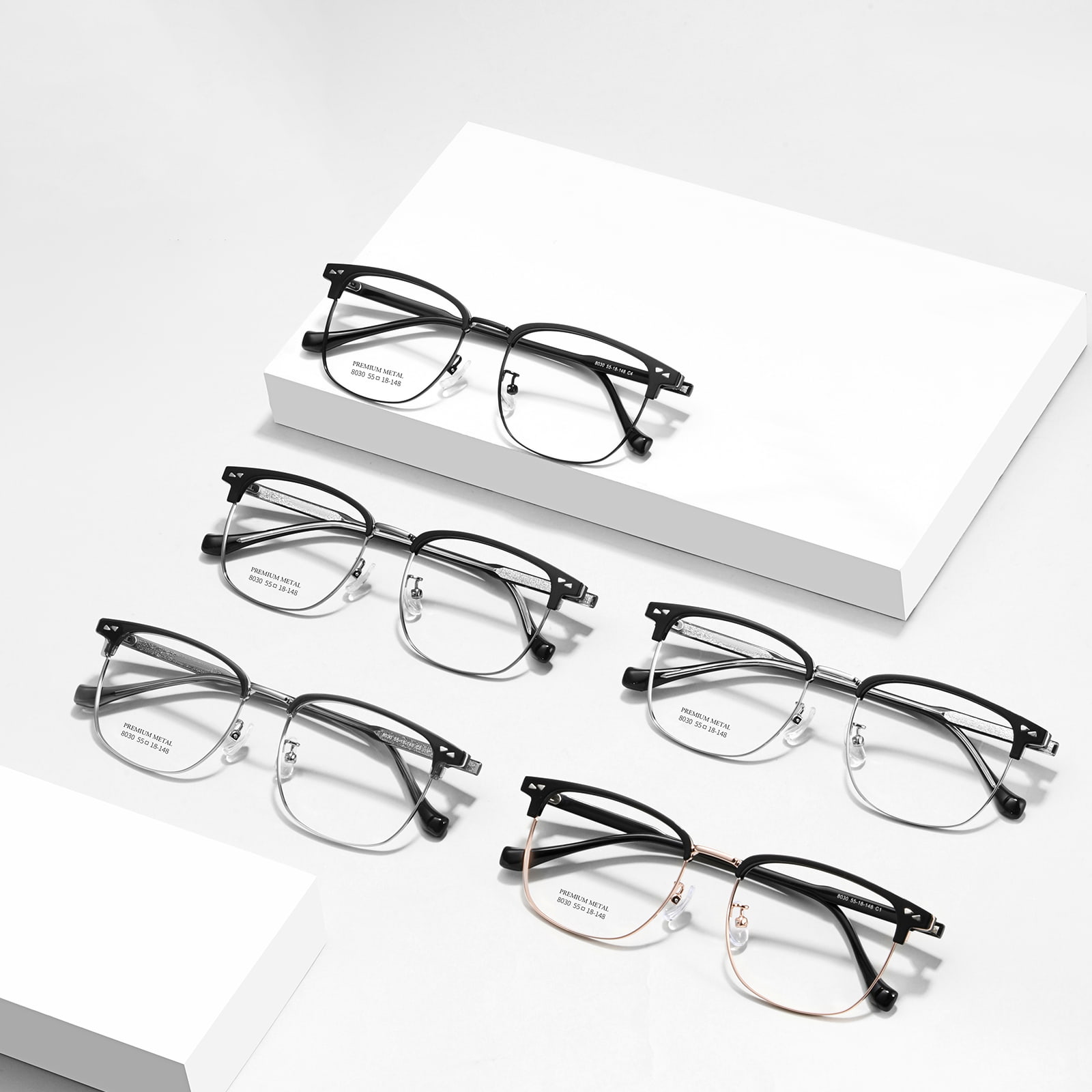 Lunettes en alliage à bande métallique intégrées 8030 Business