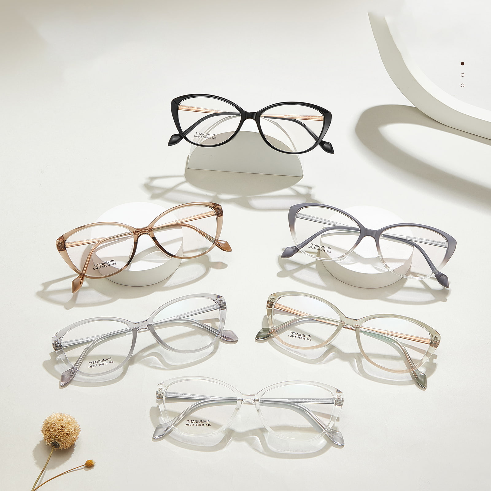 M8241 Jambes pliables en titane gaufré β Lunettes en titane