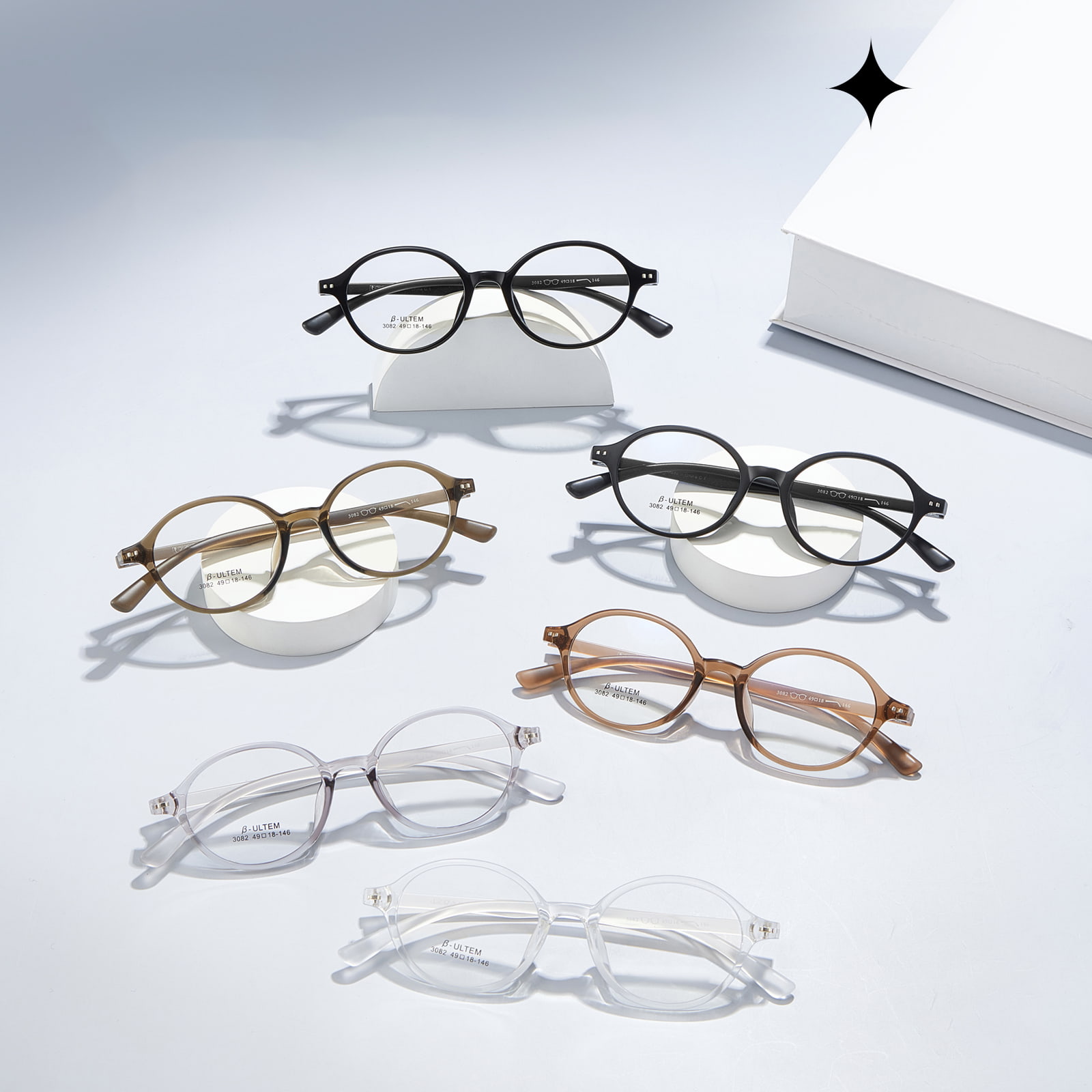 Lunettes TR90 sans stress à monture ovale 3082