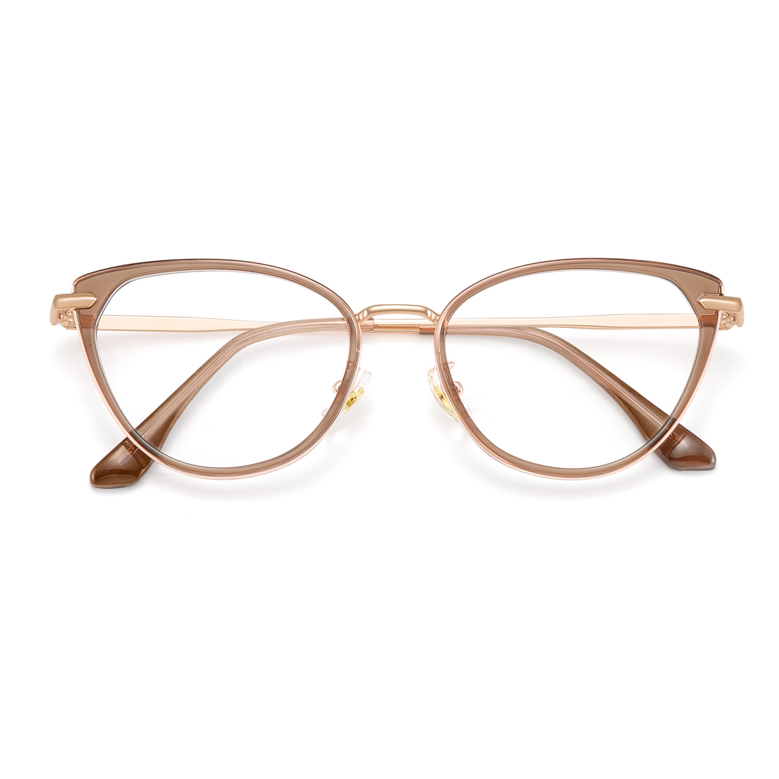 Lunettes anti-lumière bleue à bord métallique en colle dorée S11916
