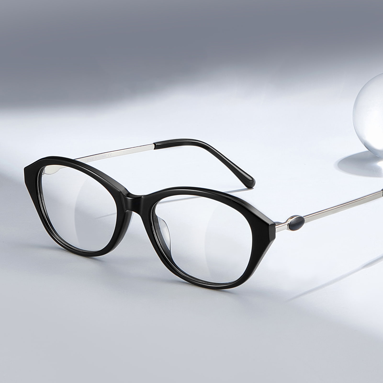Lunettes rétro œil-de-chat en acétate légères BC2039