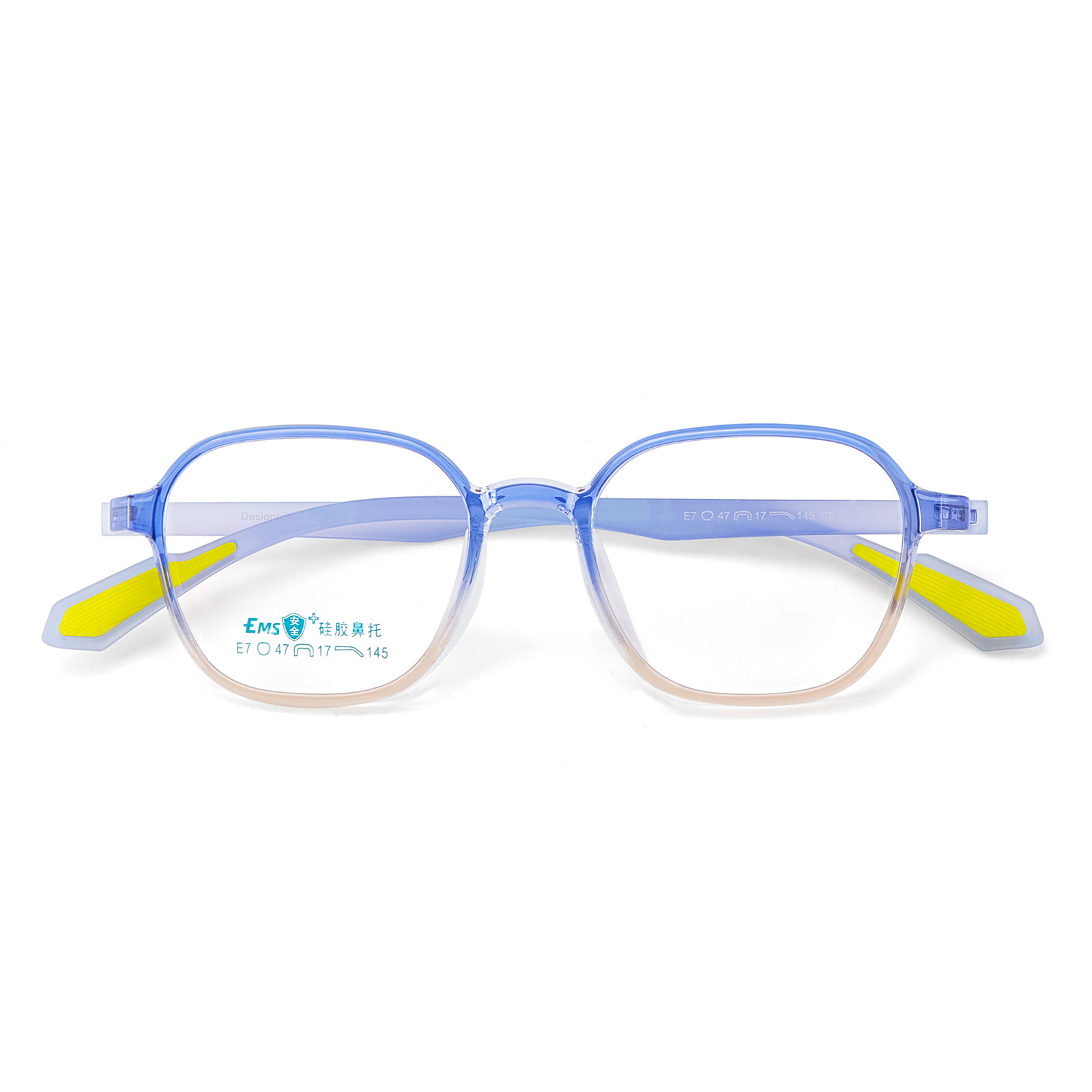 Lunettes à coussinet de nez en silicone souple à bords larges de couleur dégradée E7