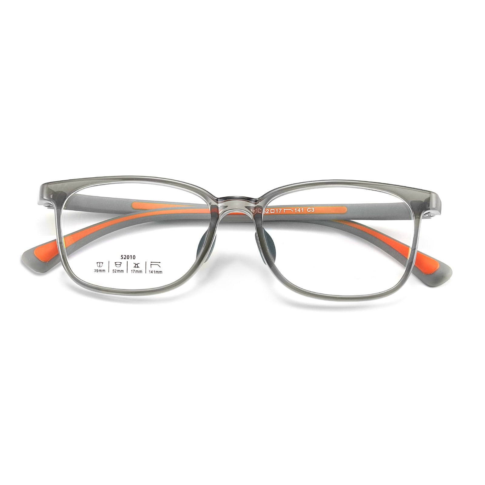 52010 Lunettes à plaquettes nasales en silicone souple amovibles à monture TR bicolore