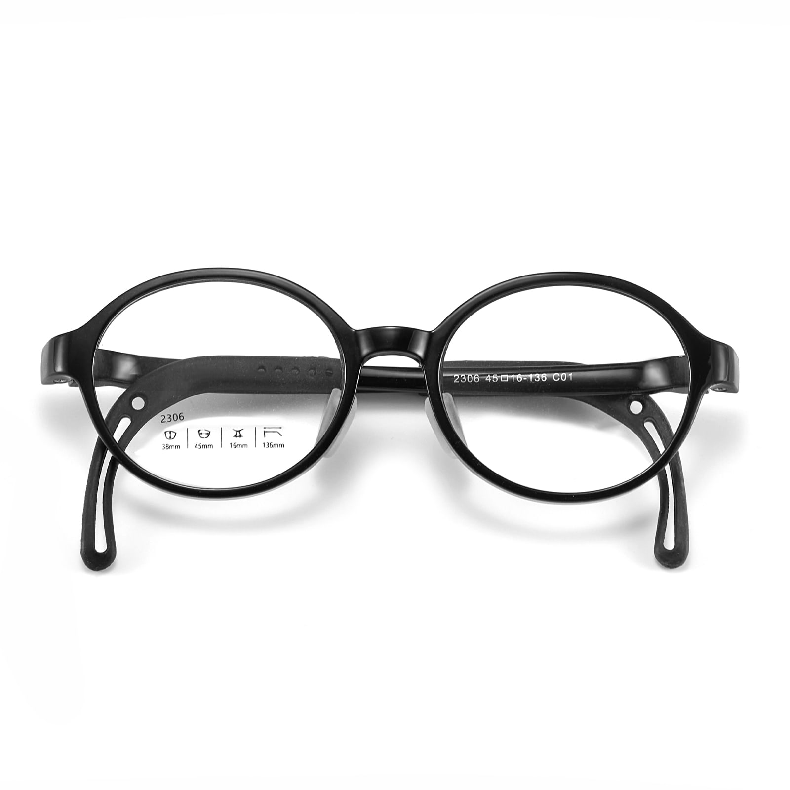 Lunettes creuses 2306 avec corde à lunettes assortie, plaquettes nasales en Silicone souple Anti-perte